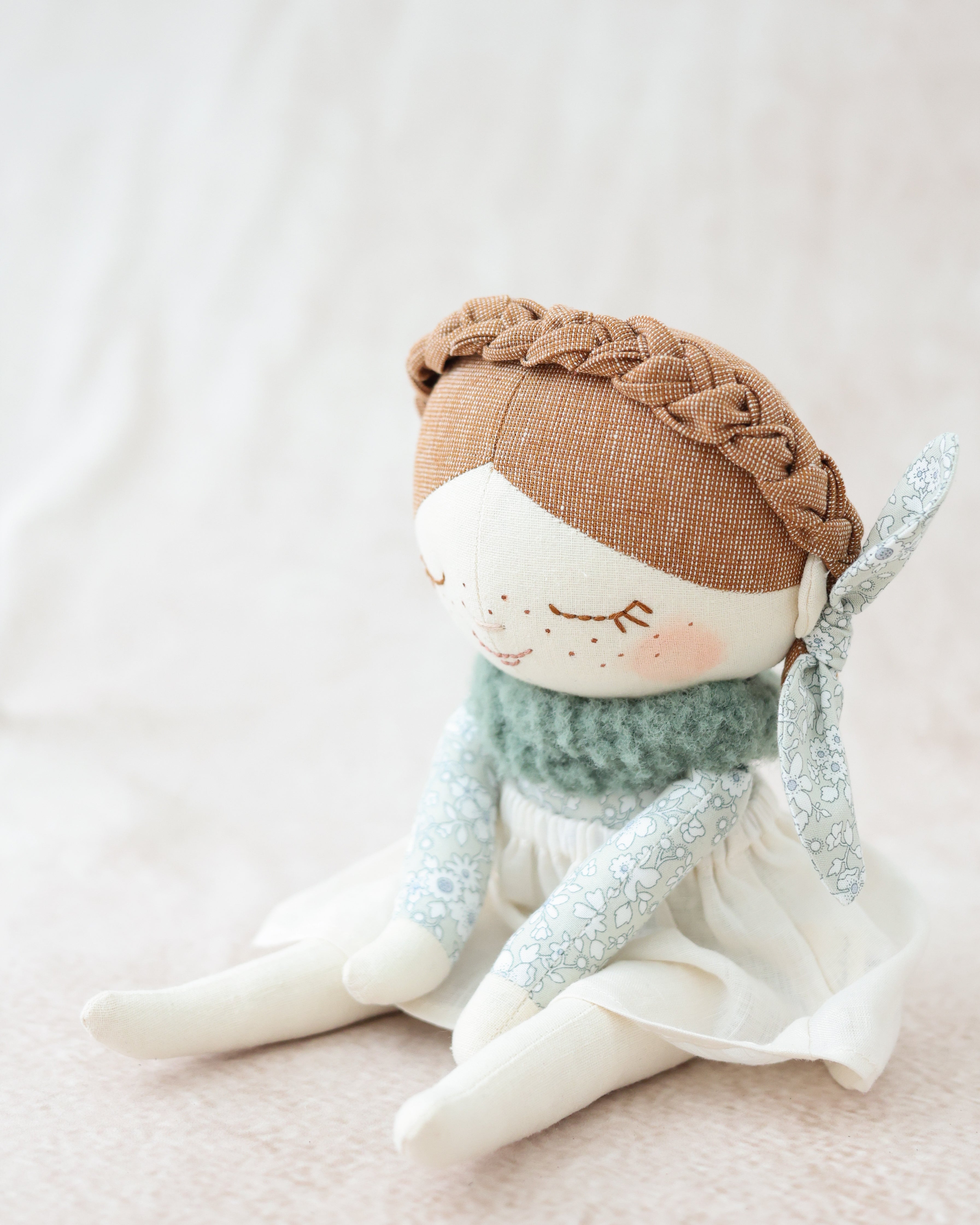 Classic Doll Braid Crown and Sage Scarf