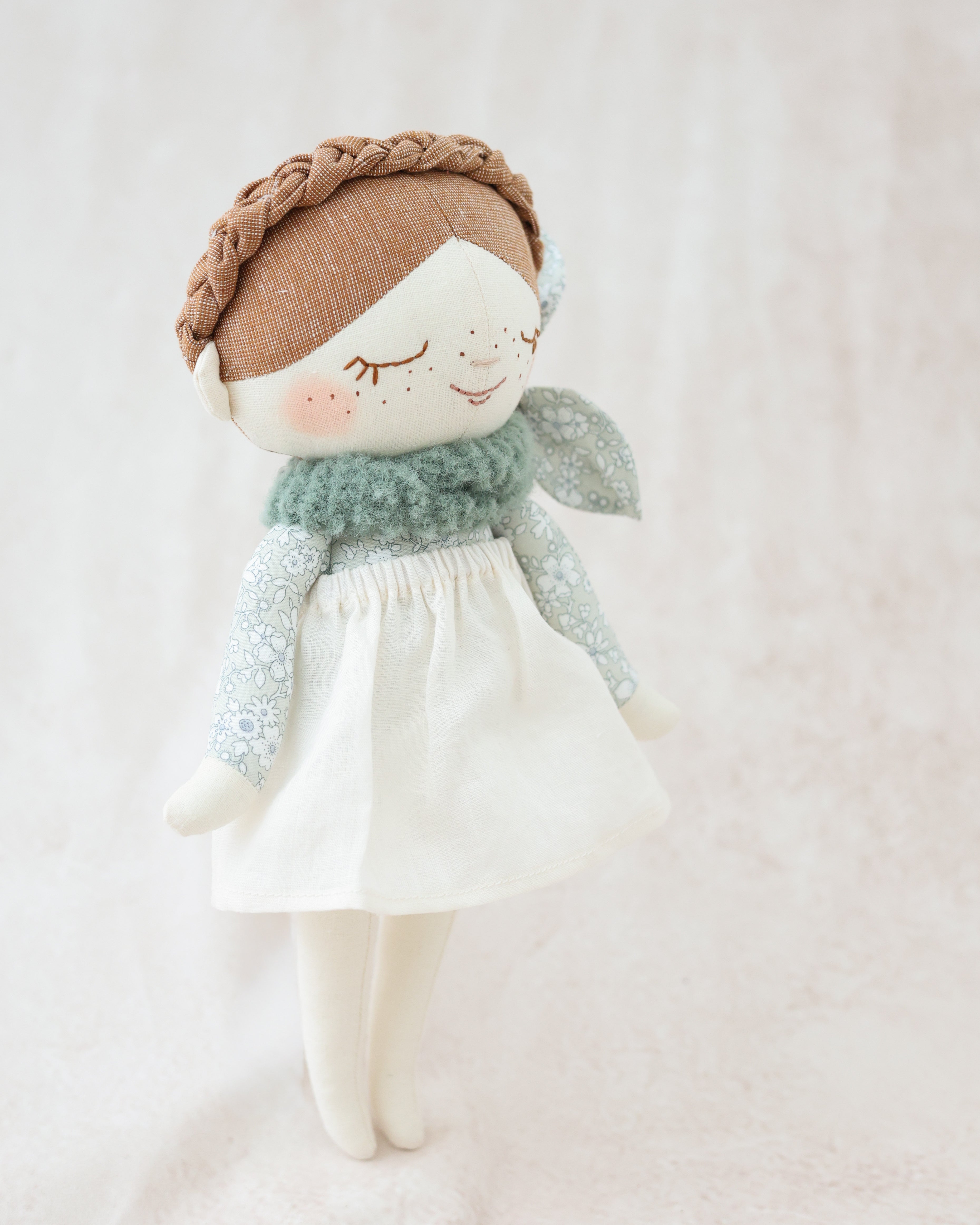 Classic Doll Braid Crown and Sage Scarf