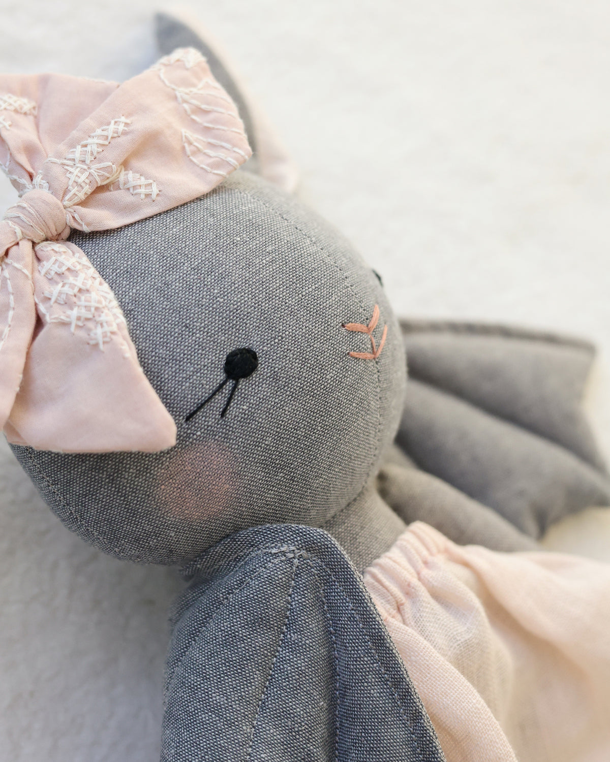 Bat Doll · Pink Linen Skirt