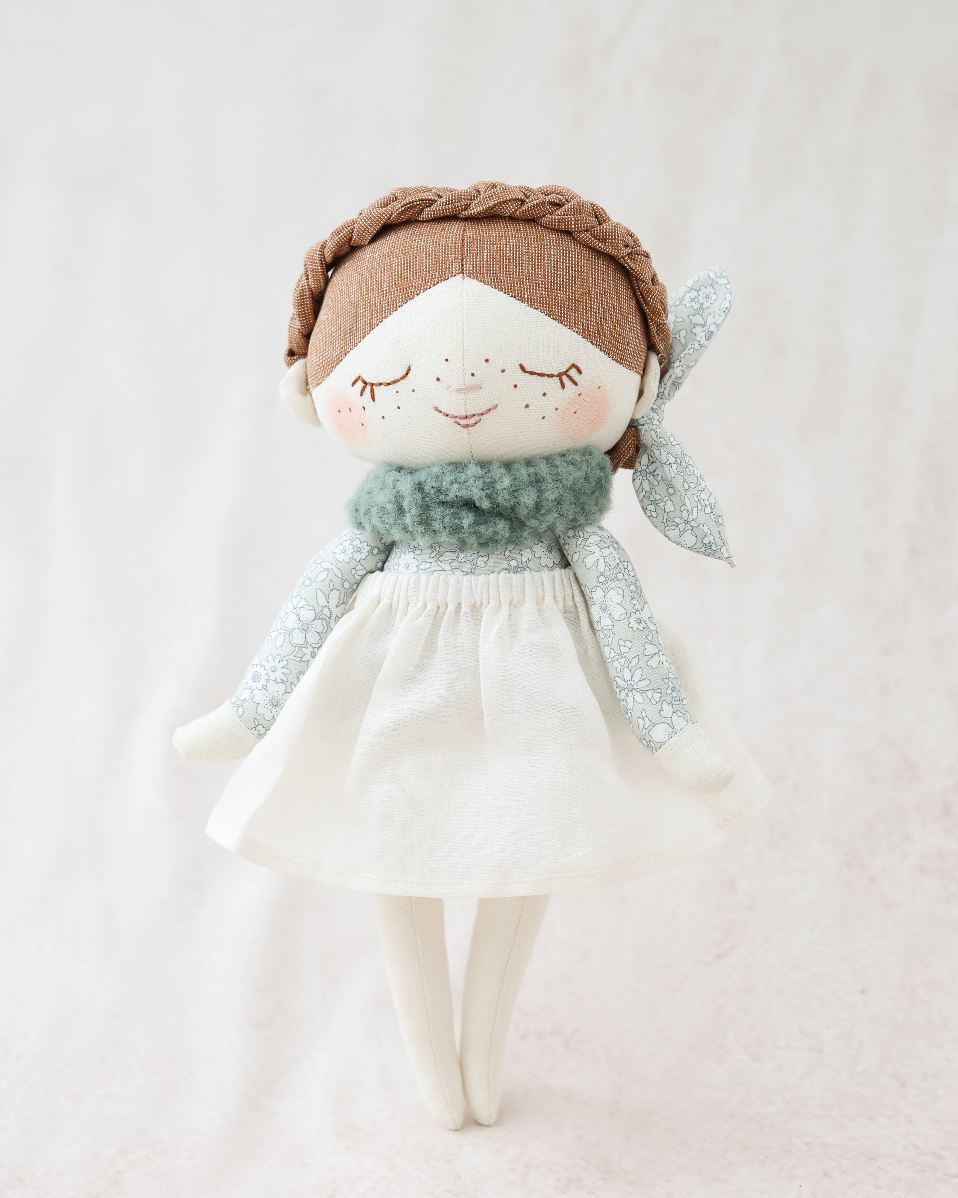 Classic Doll Braid Crown and Sage Scarf