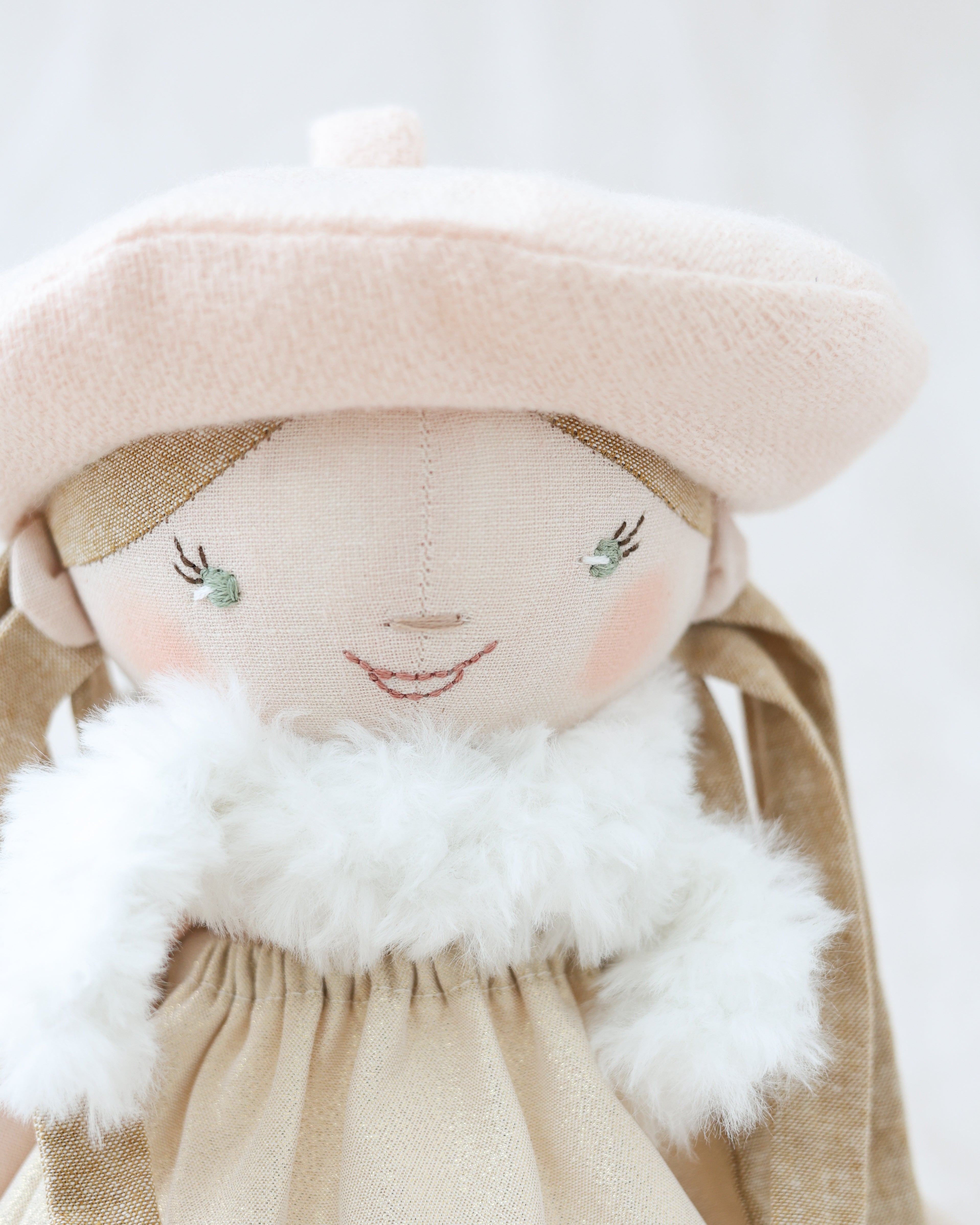 Classic Doll in Shiny Skirt with Pink Beret