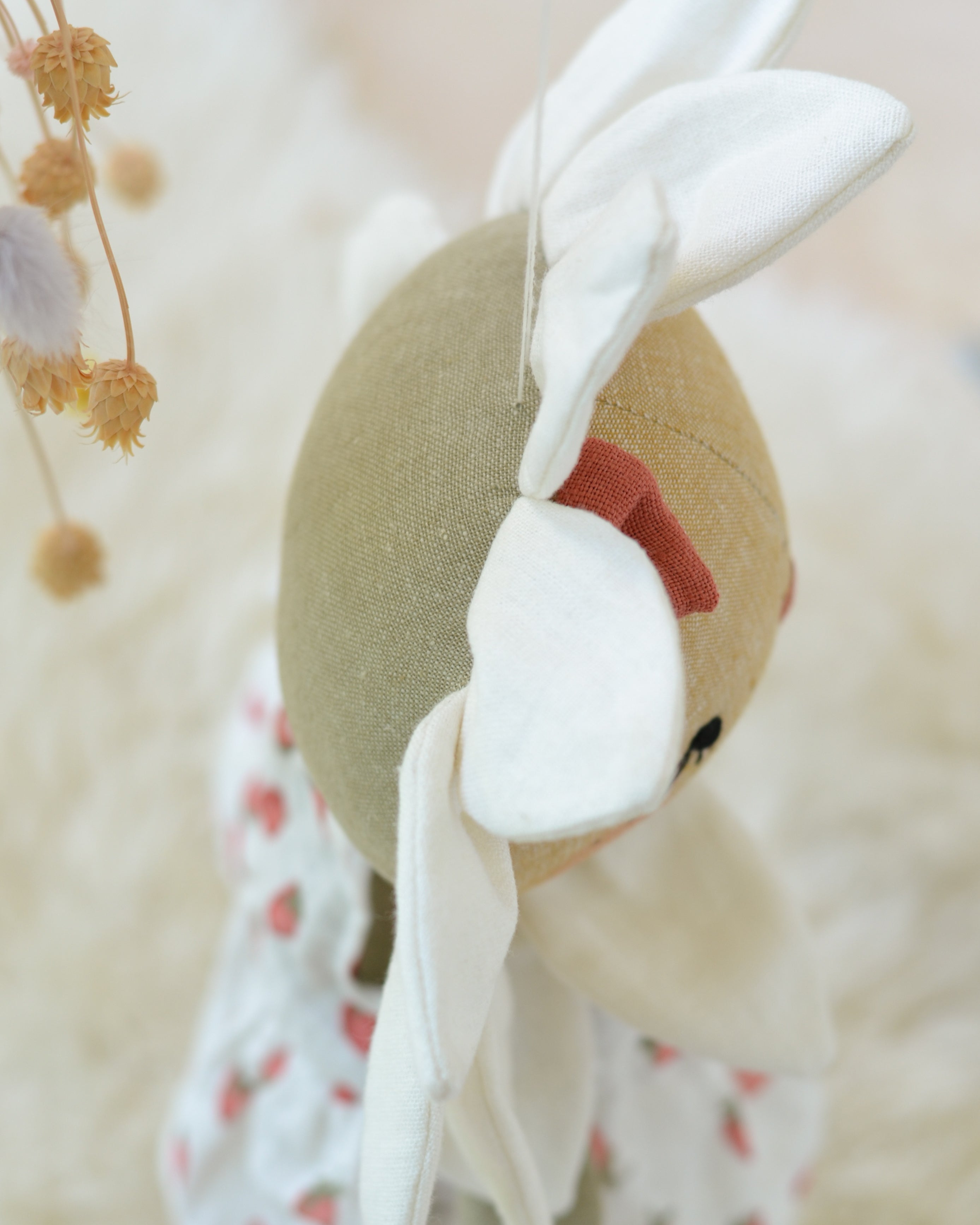 White Flower Soft Toy Strawberry Dress