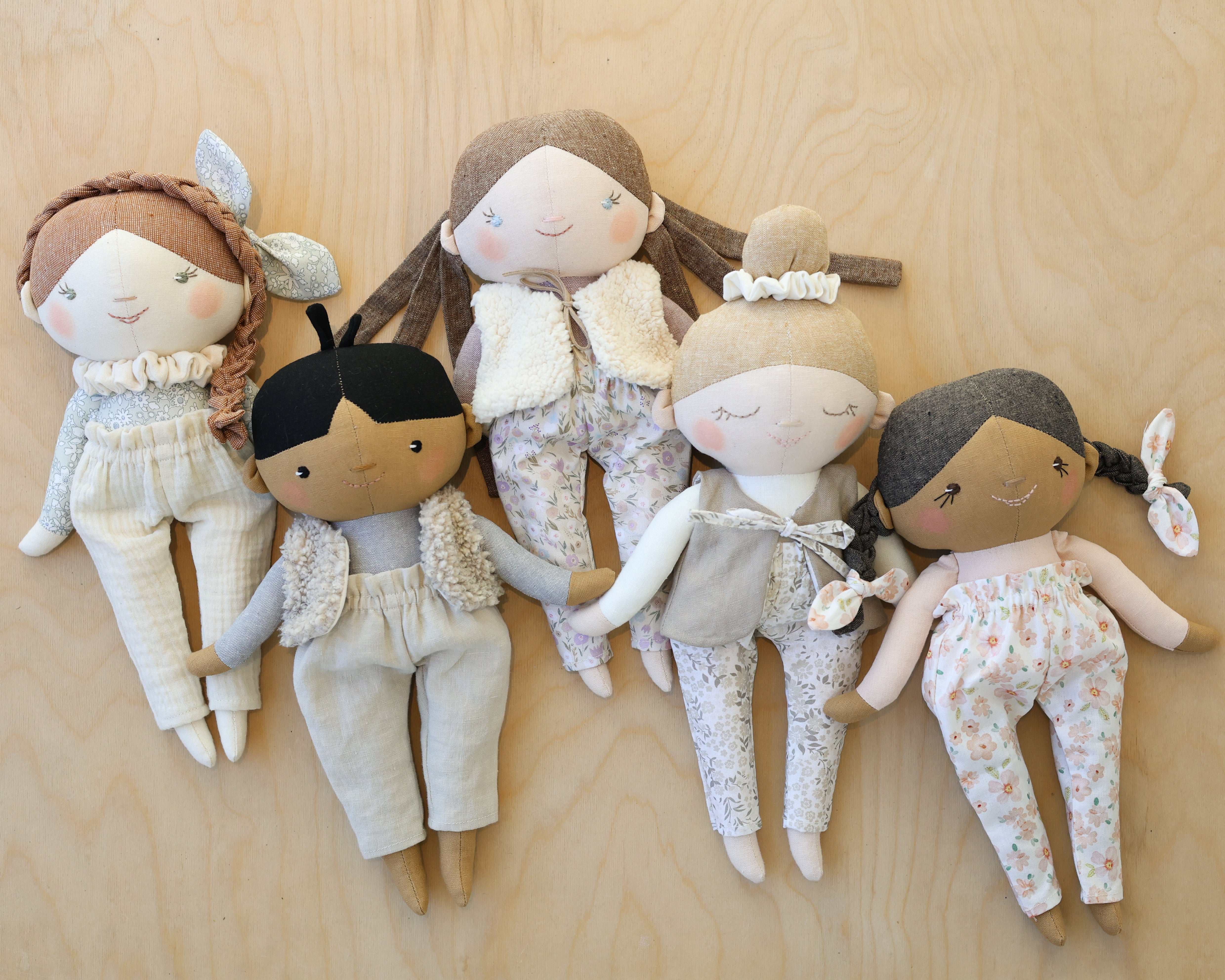 Classic doll with Fabric Hair Sewing Pattern