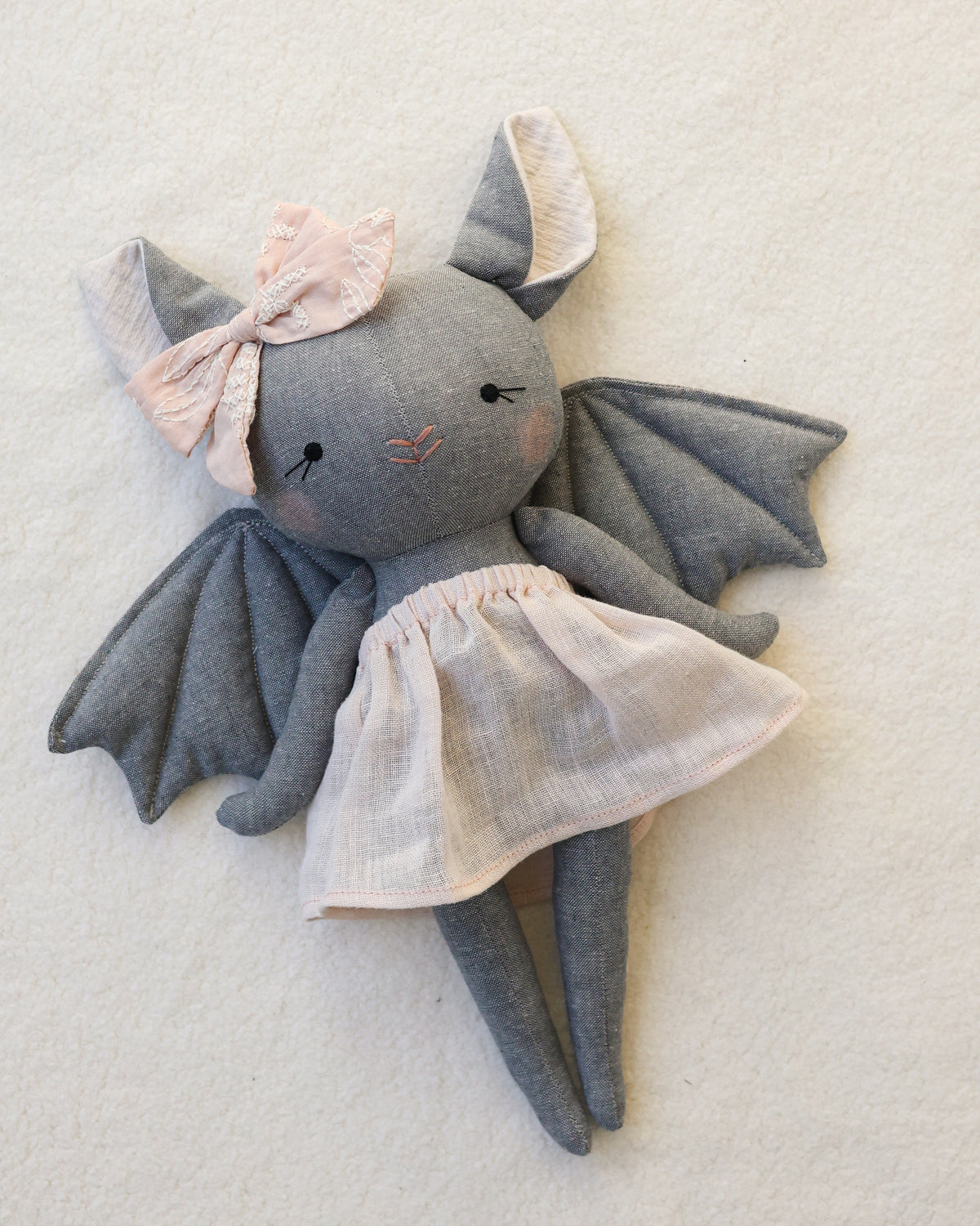 Bat Doll · Pink Linen Skirt