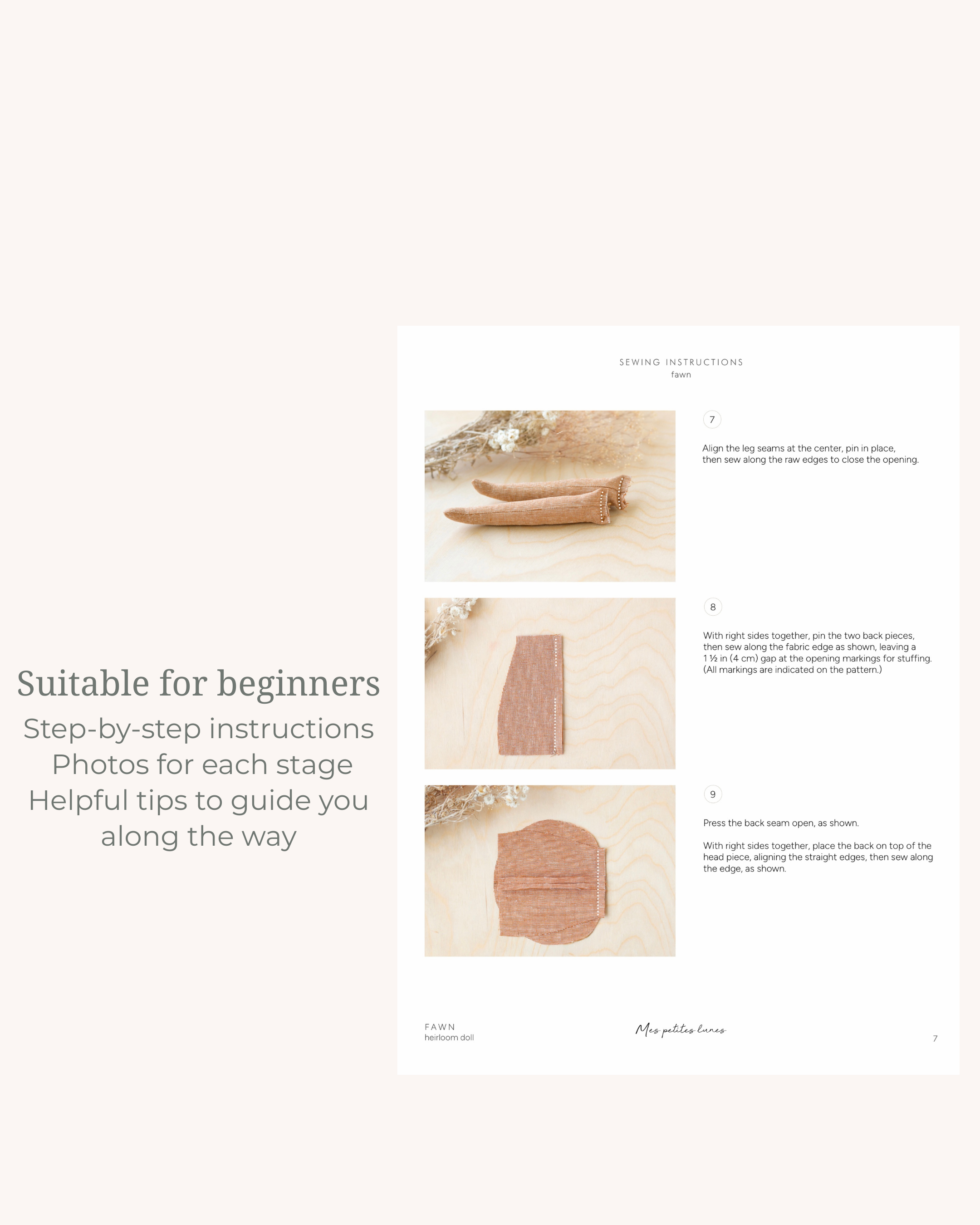 Fawn Soft Toy Sewing Pattern – PDF Digital Download