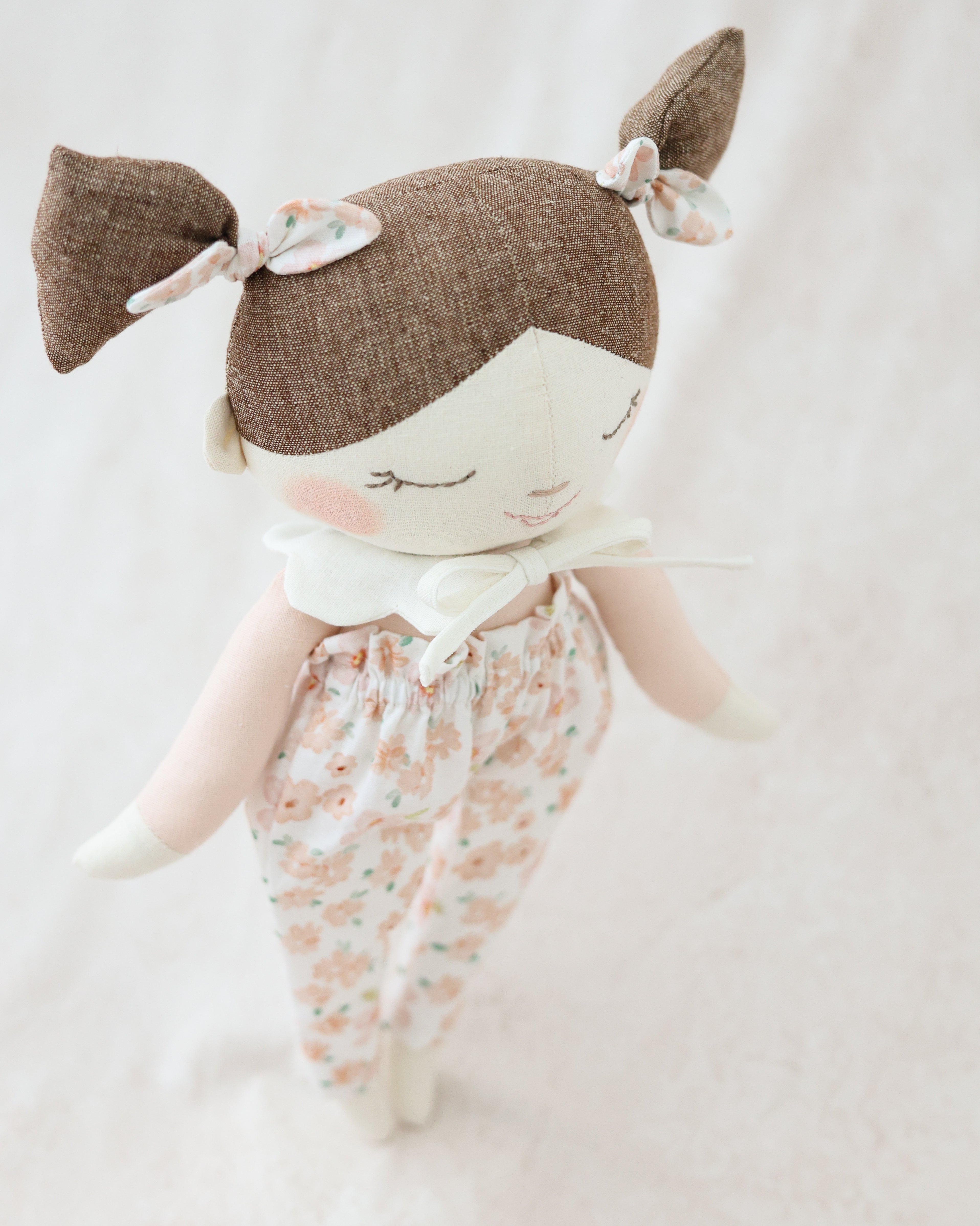 Classic Doll Brown Pigtails and Floral pants