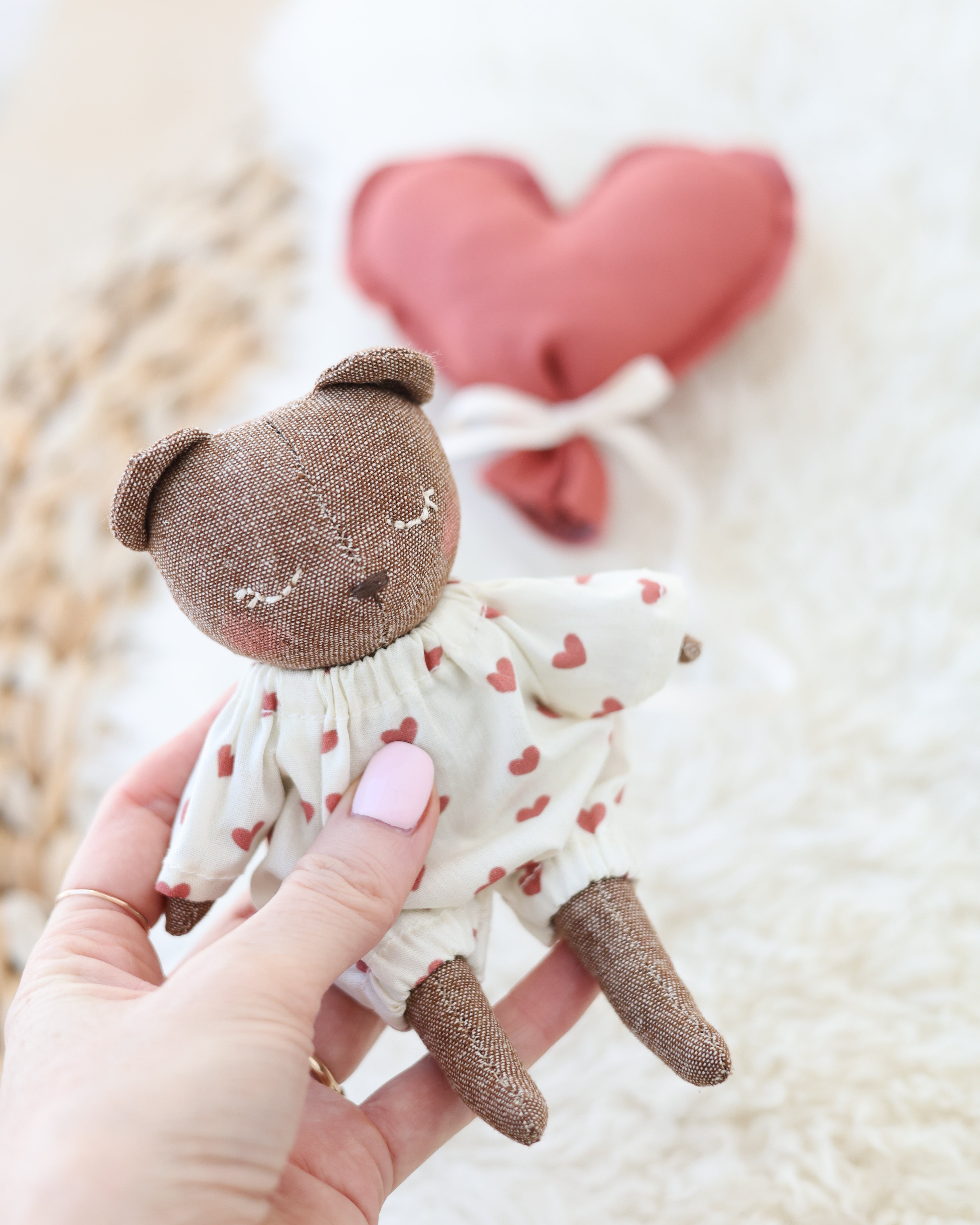 Mini Teddy Bear + Heart Balloon