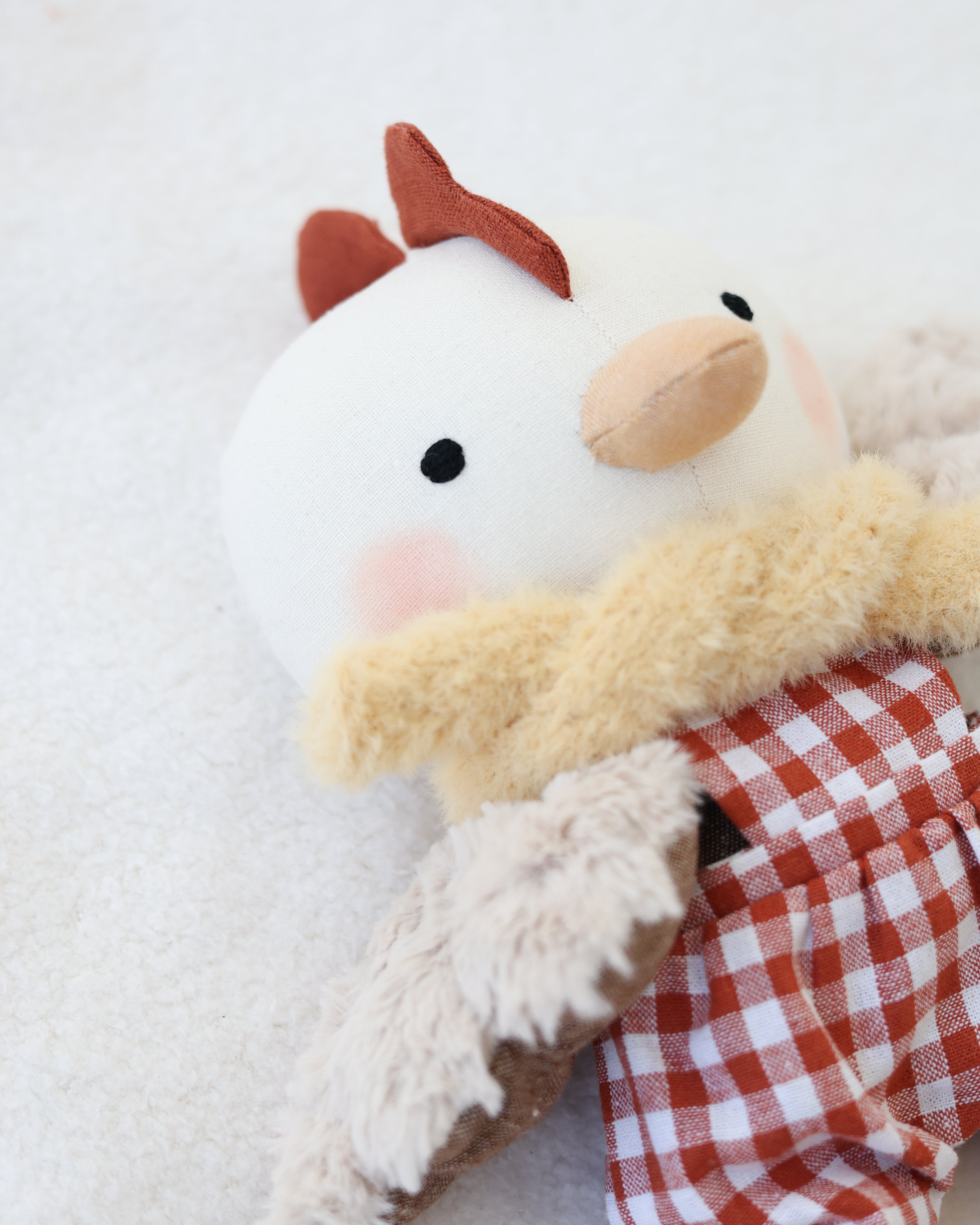 Poupée coq Clarence bloomers vichy rouge