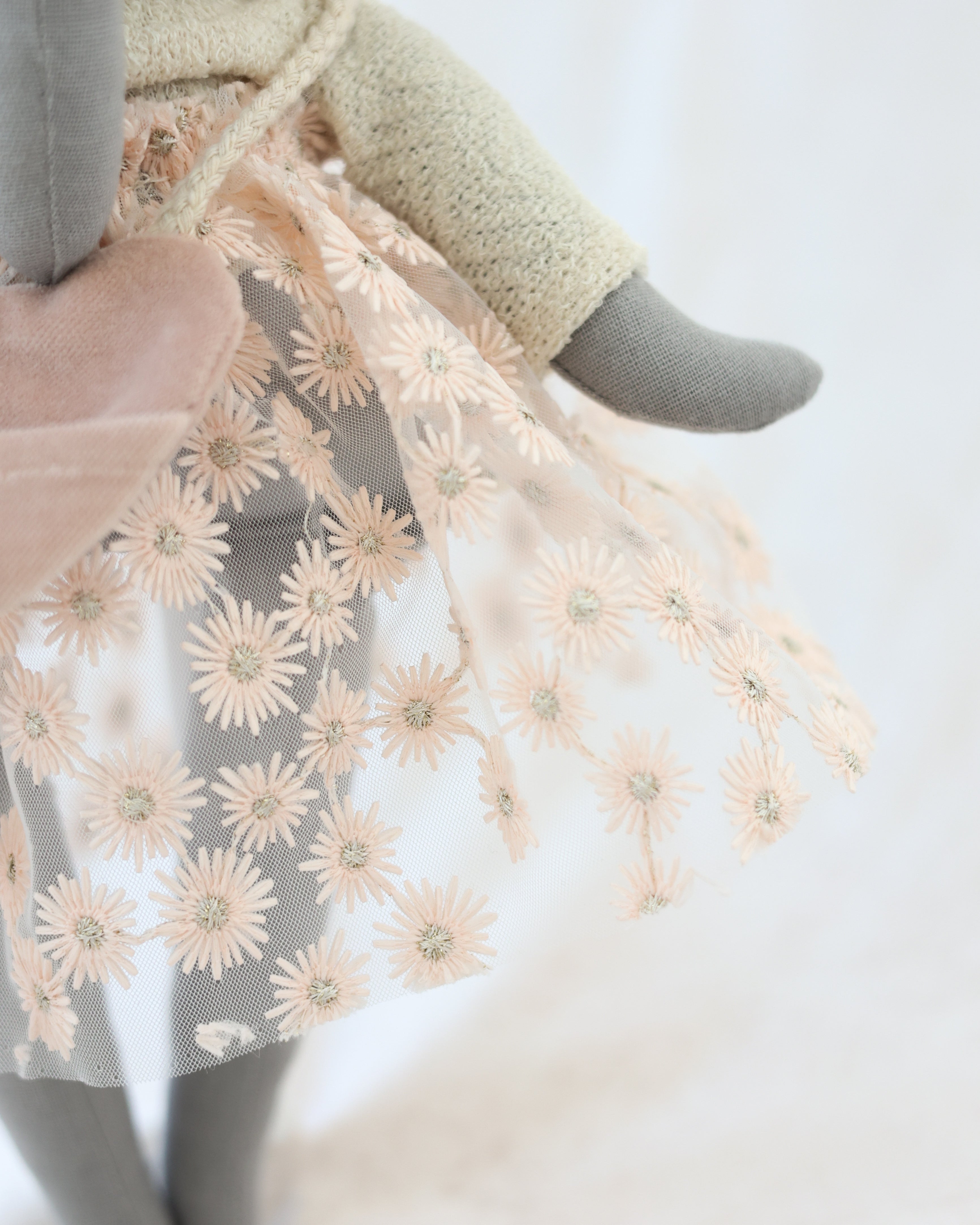 Soft Toy Elephant Light pink skirt