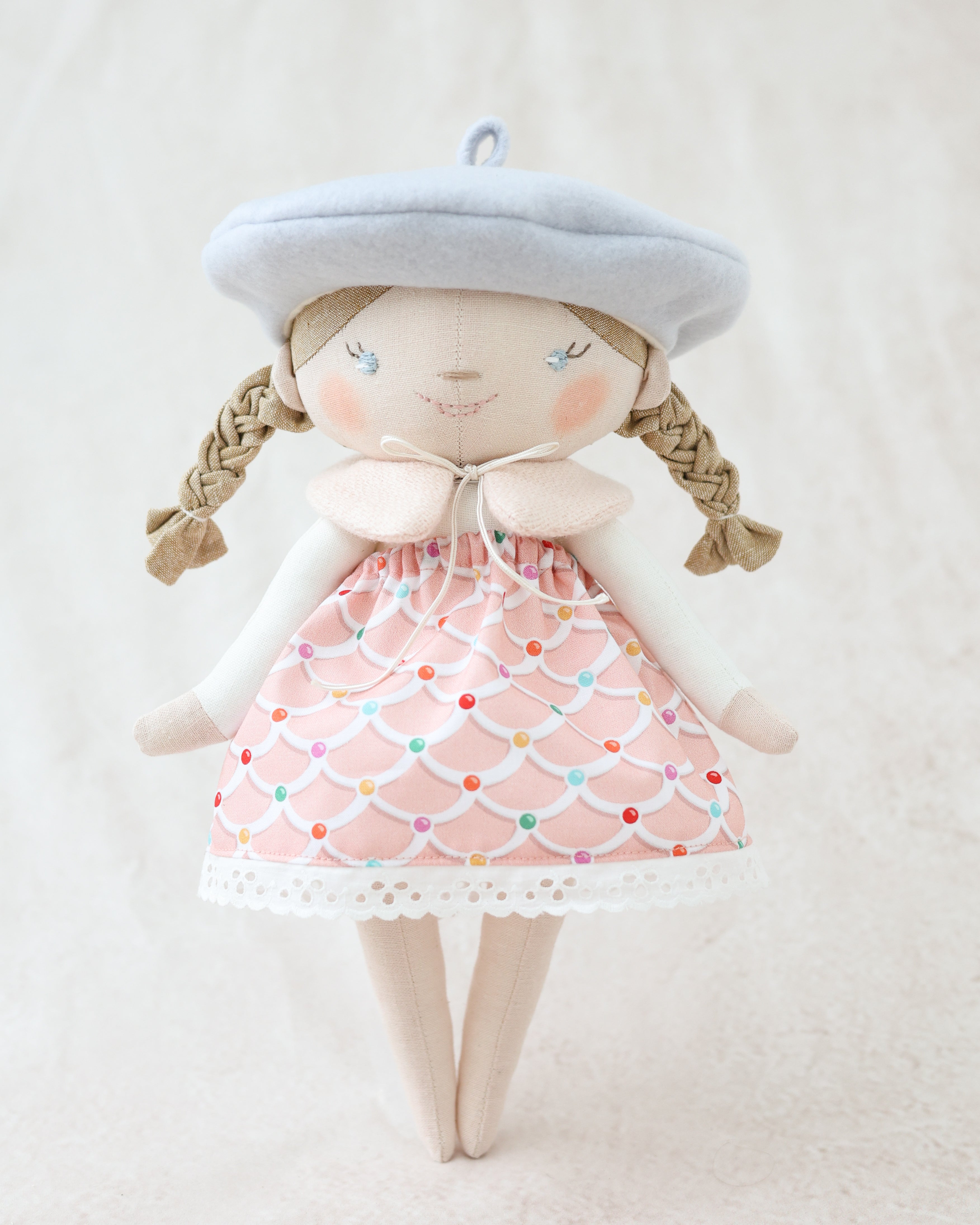 Classic Doll in Pink Skirt with French Beret