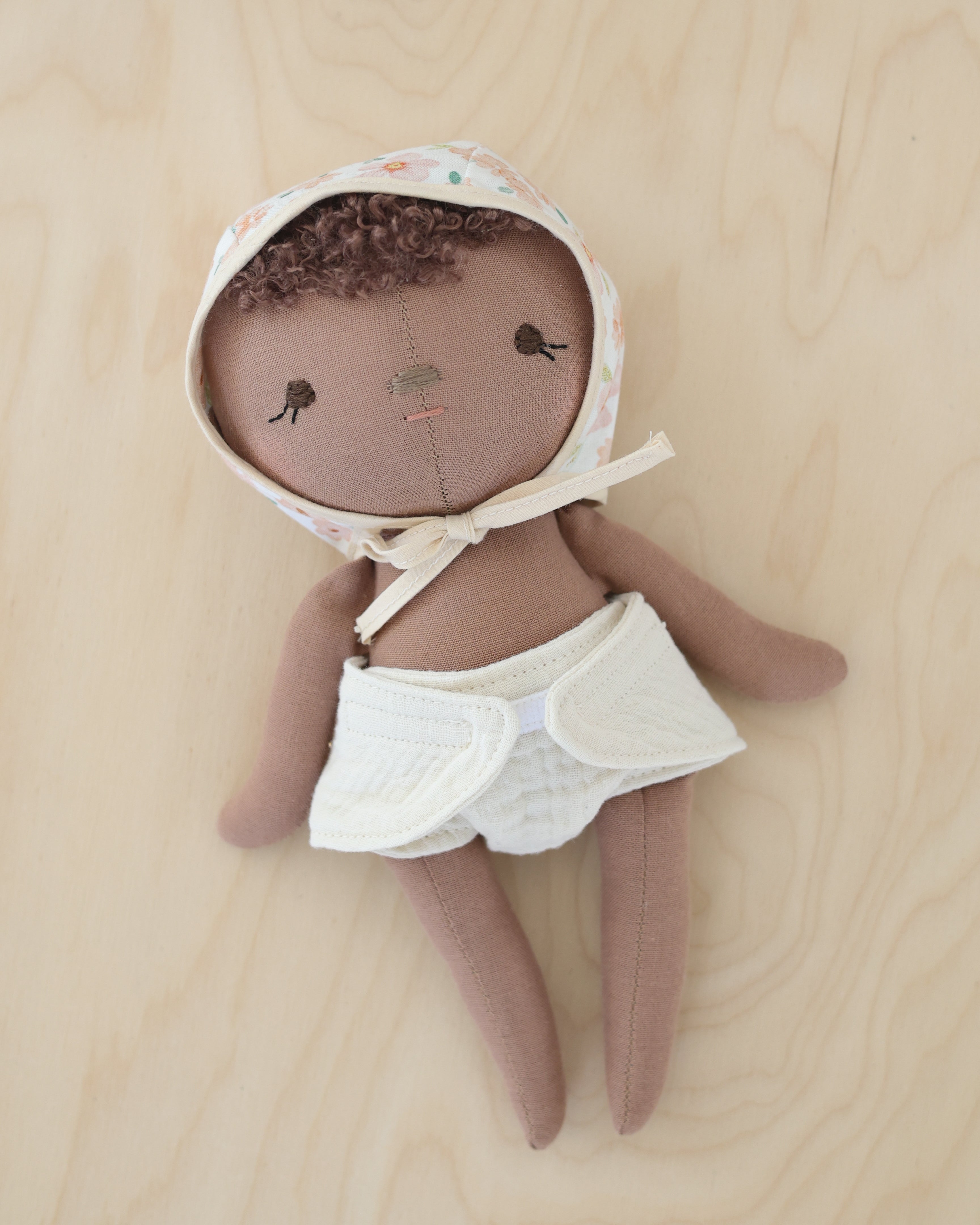 Baby Doll · Floral Bonnet & Diaper