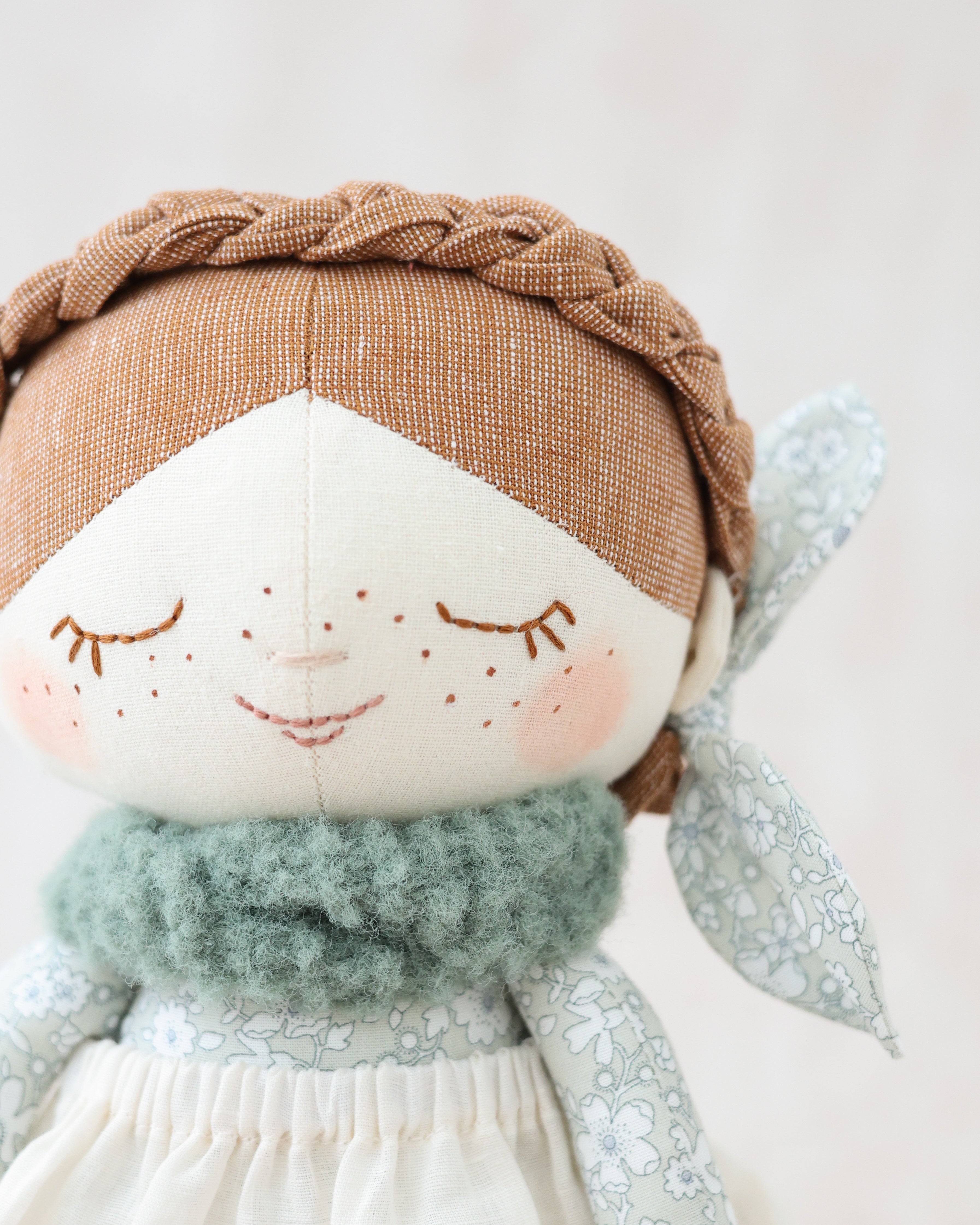 Classic Doll Braid Crown and Sage Scarf
