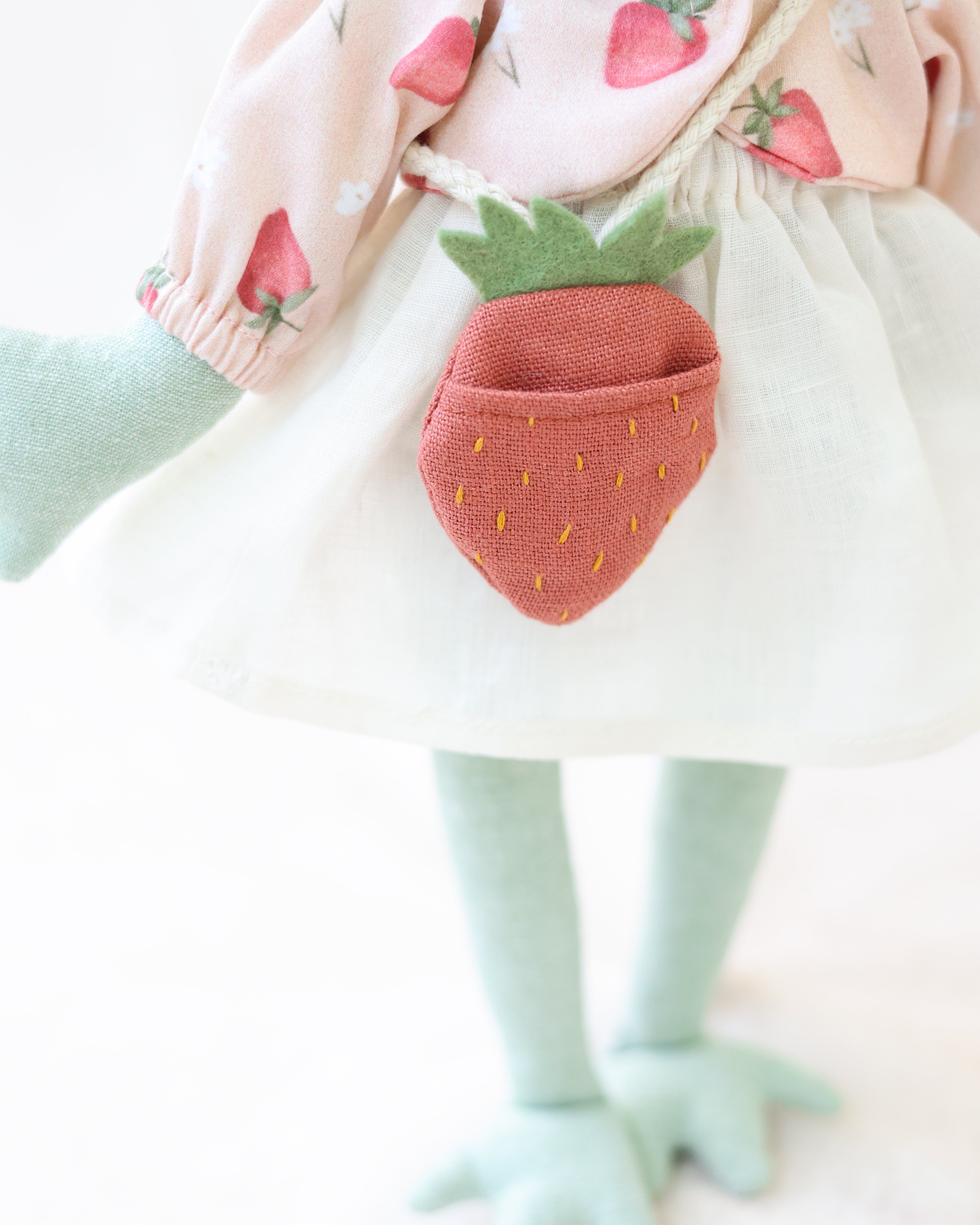 Frog Soft Toy with Strawberry Purse