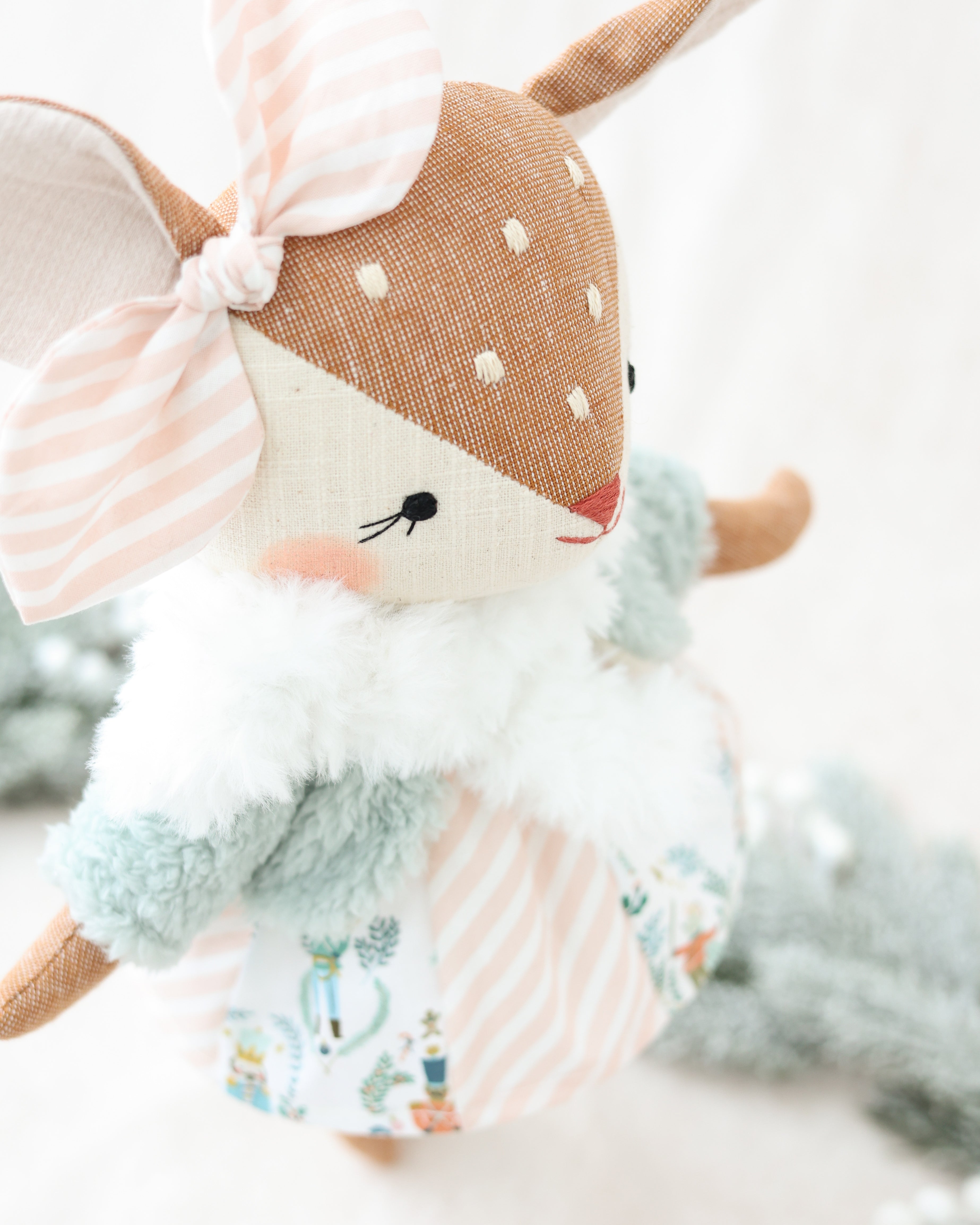 Fawn Doll Block Skirt and Blue Sherpa Jacket