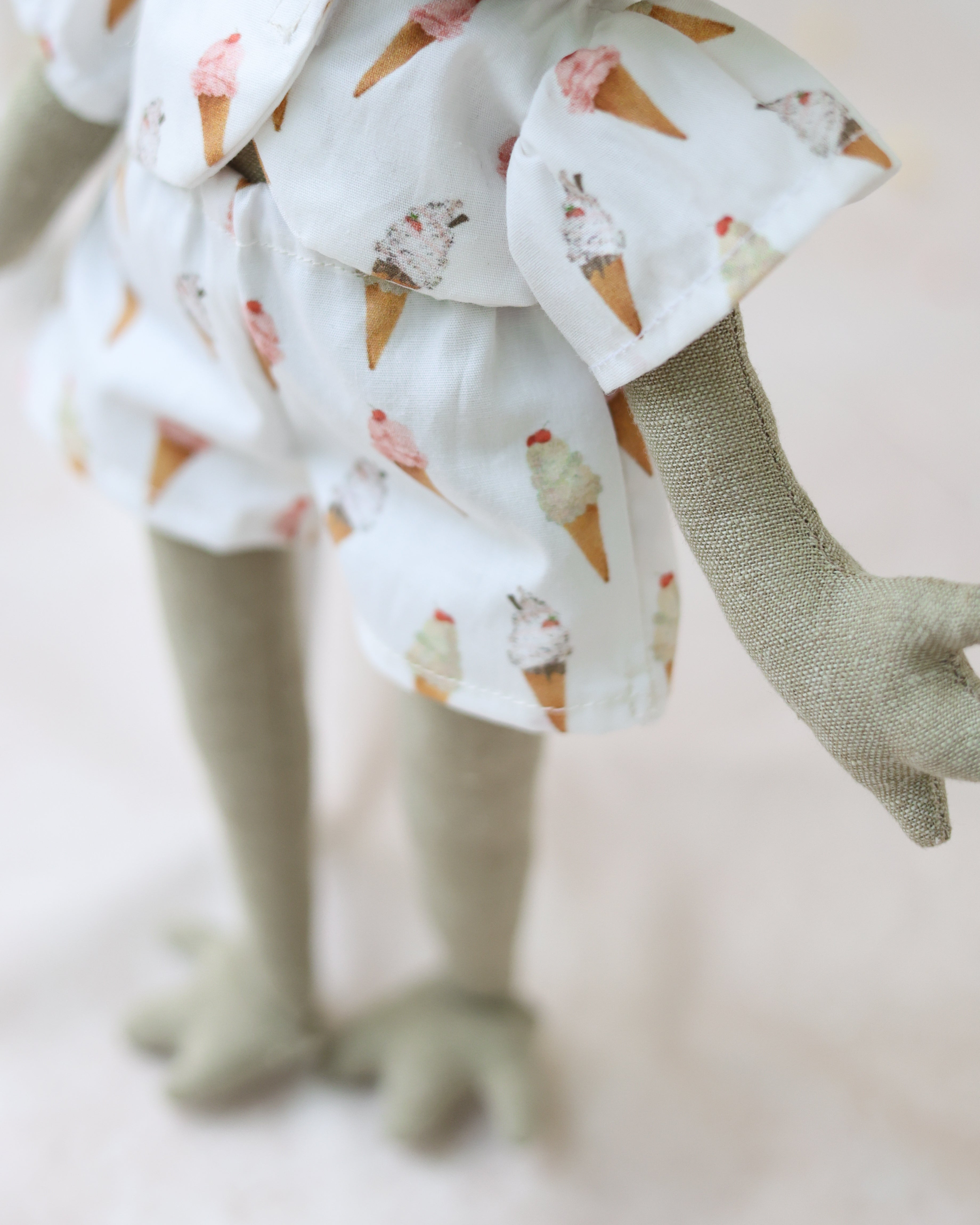 Frog Soft Toy Ice Cream Outfit