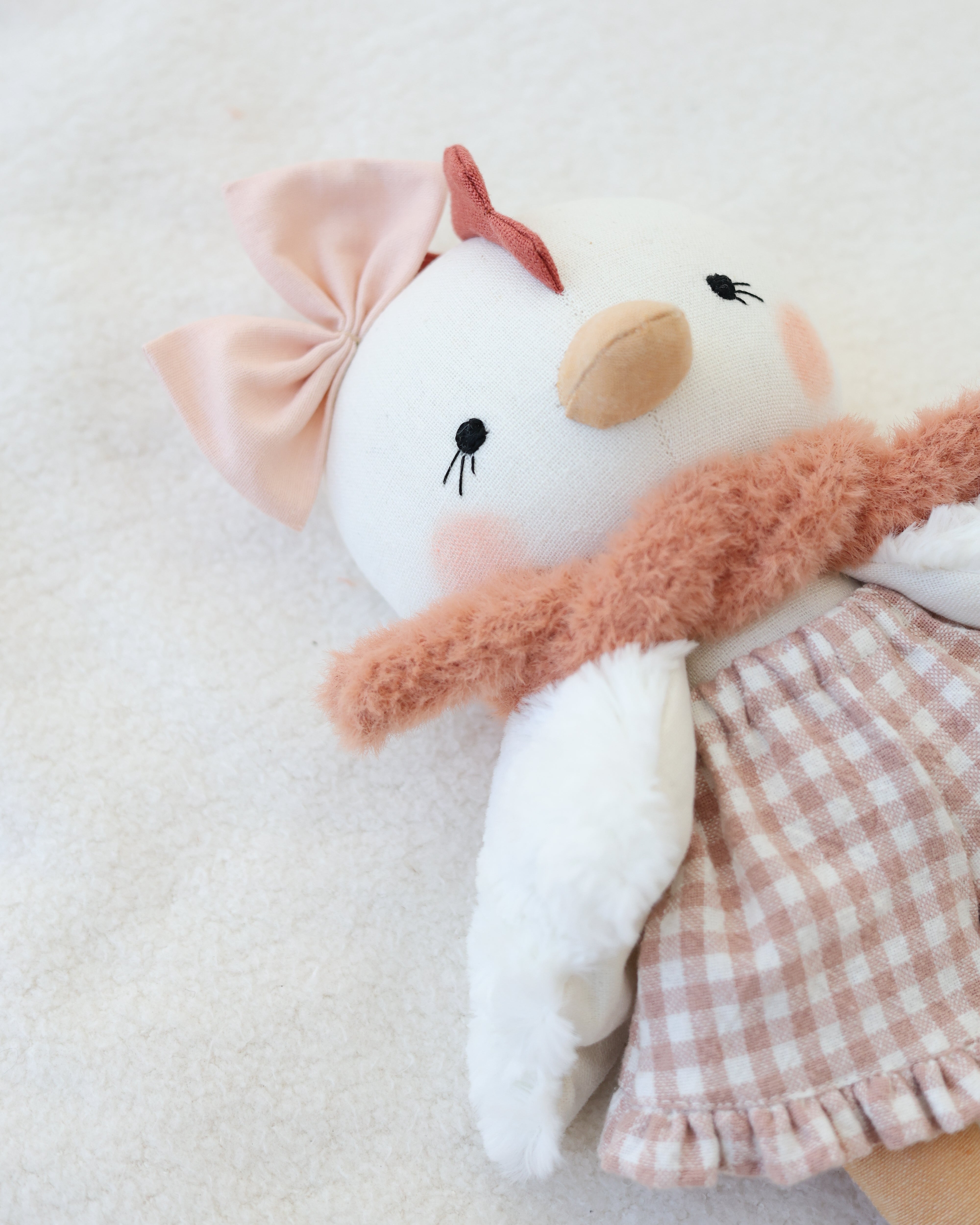 Clarence · Chicken Doll · Red Checked Overalls