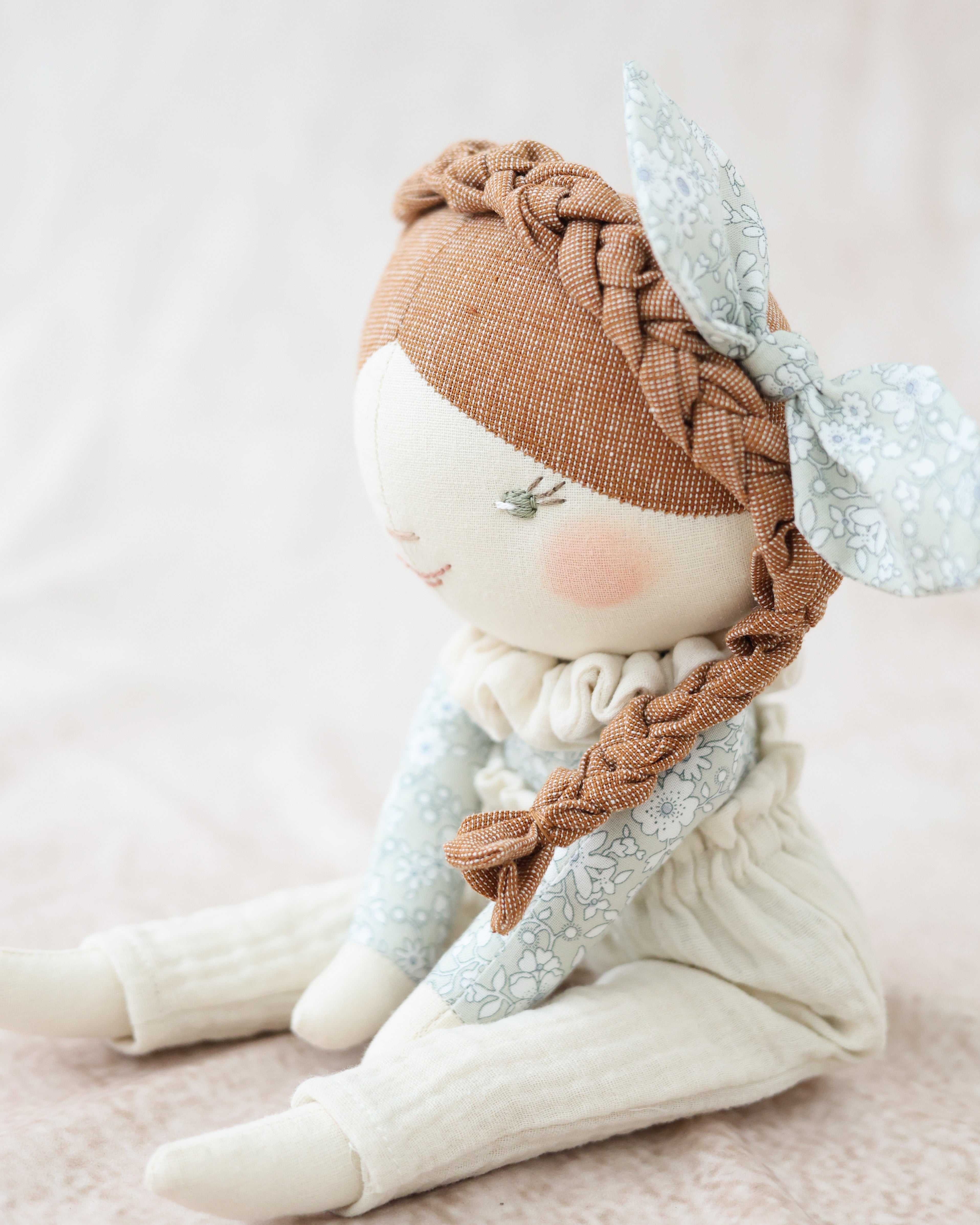 Classic Doll Braided Crown and Neutral Outfit