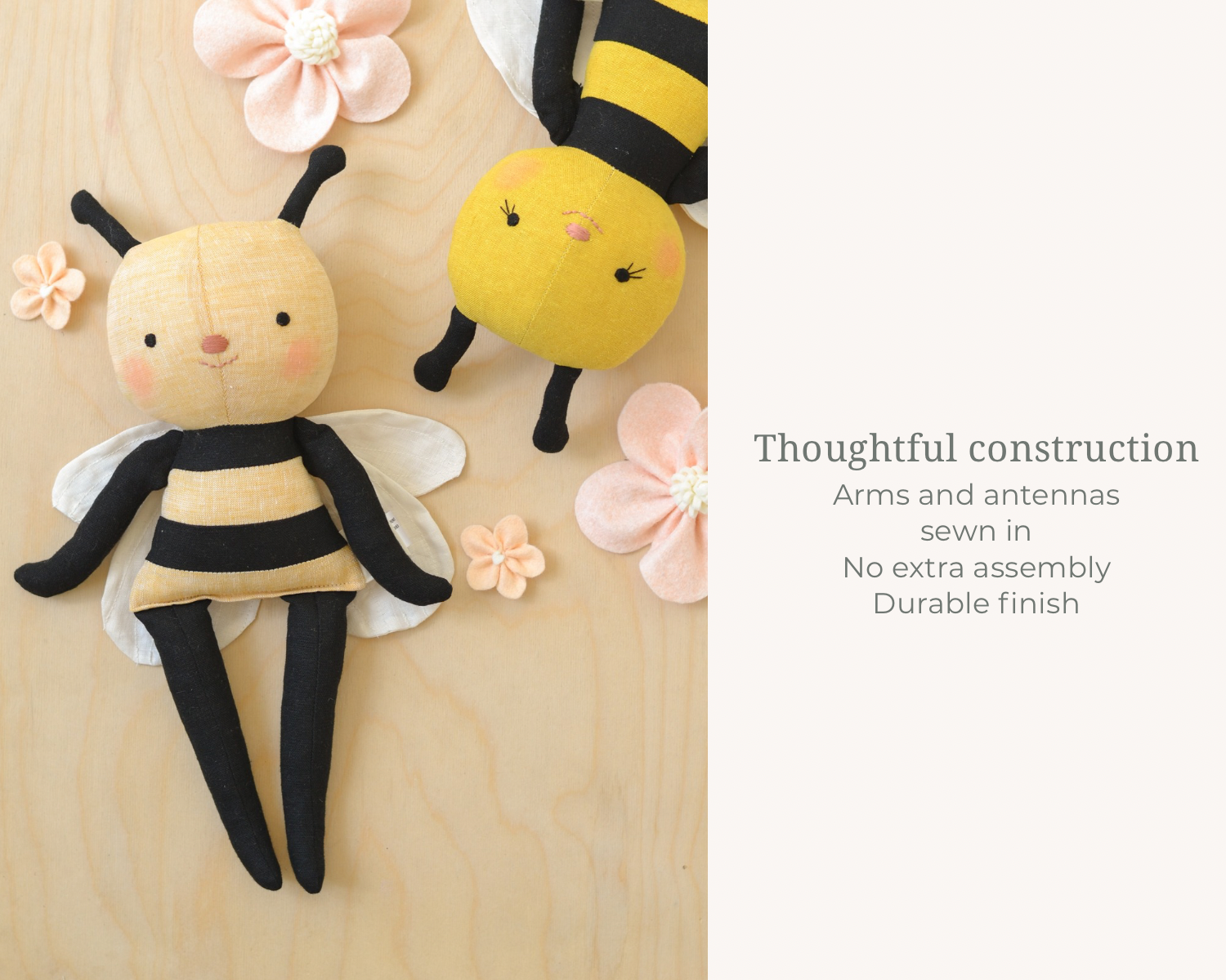 Bee Soft Toy Sewing Pattern – PDF Digital Download
