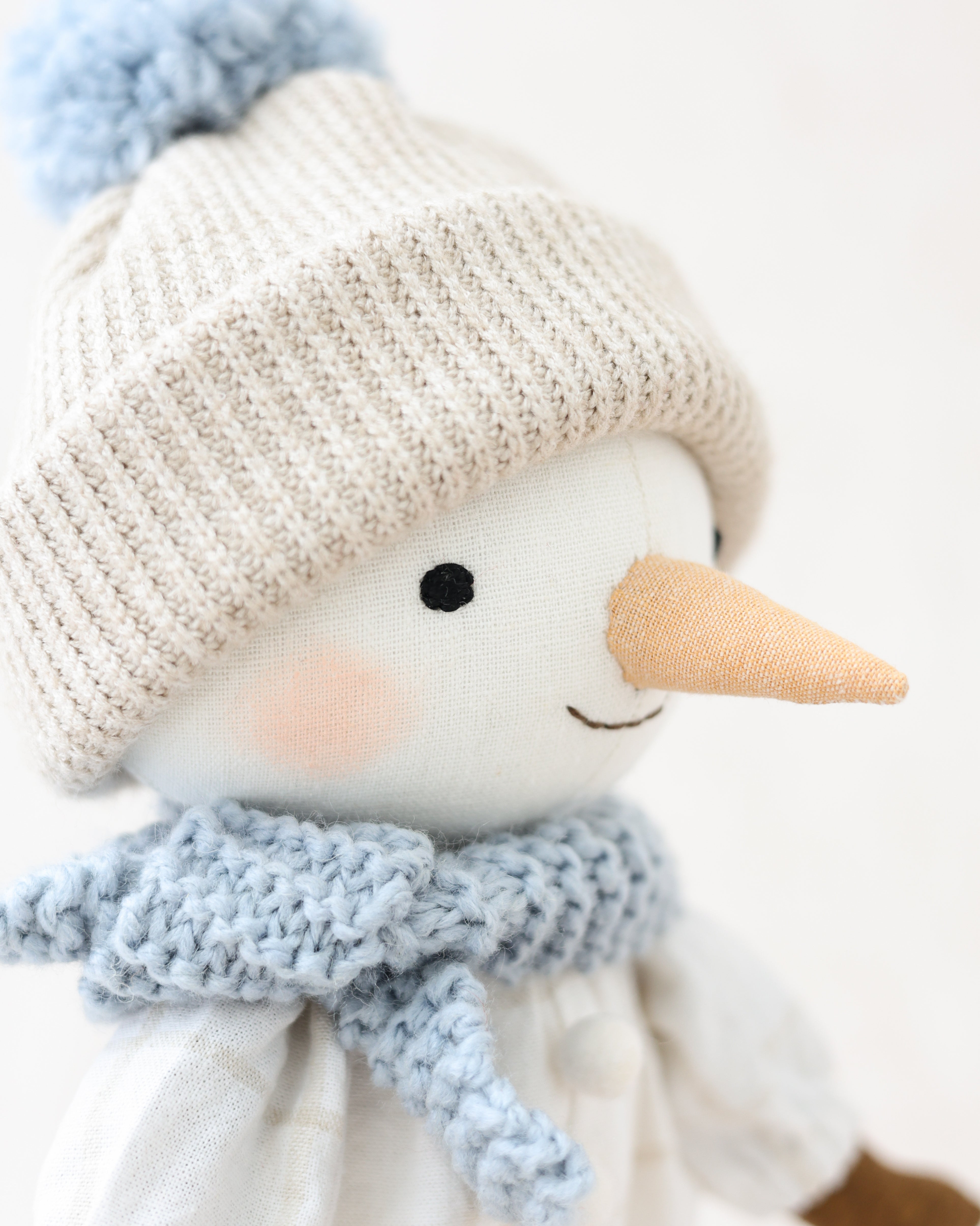 Snowman Plush White Jumpsuit and Blue Scarf