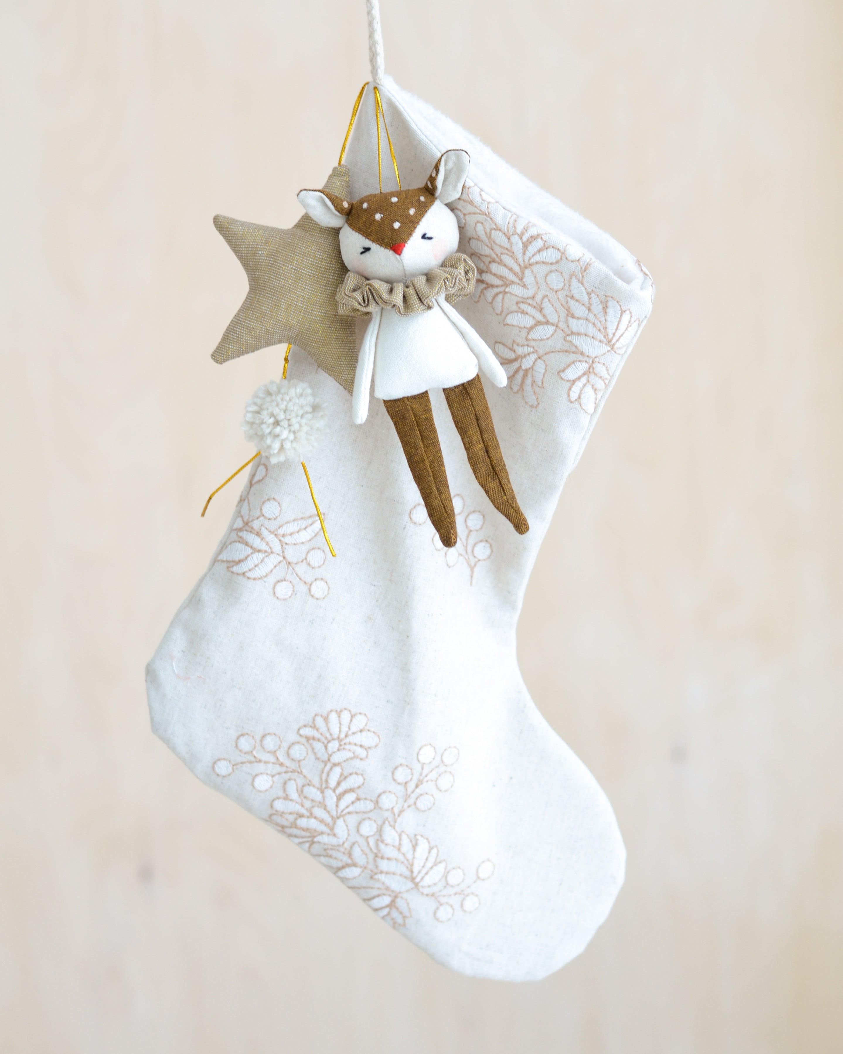 Christmas stocking with ornements