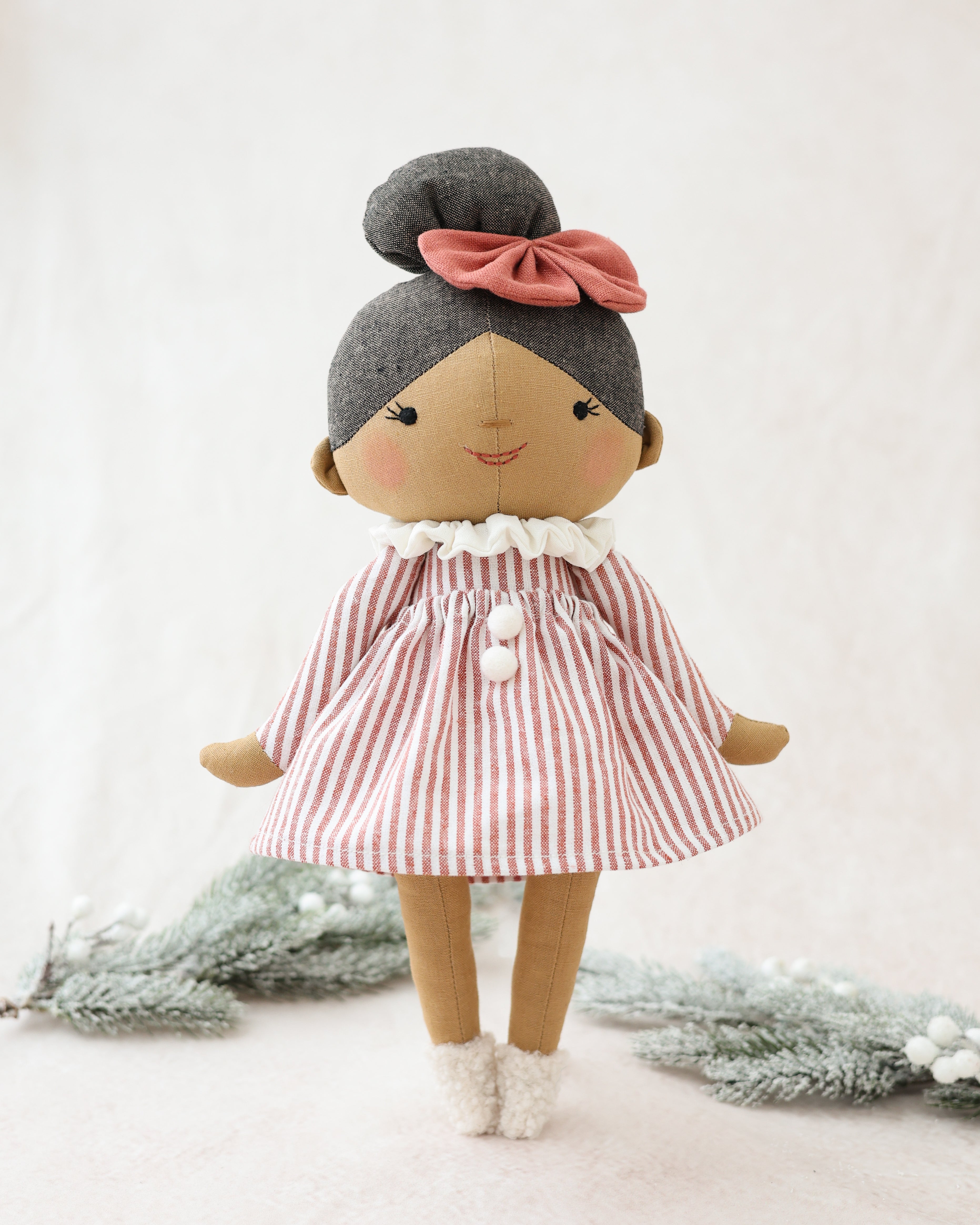 Classic Doll Christmas Elf in Red Dress