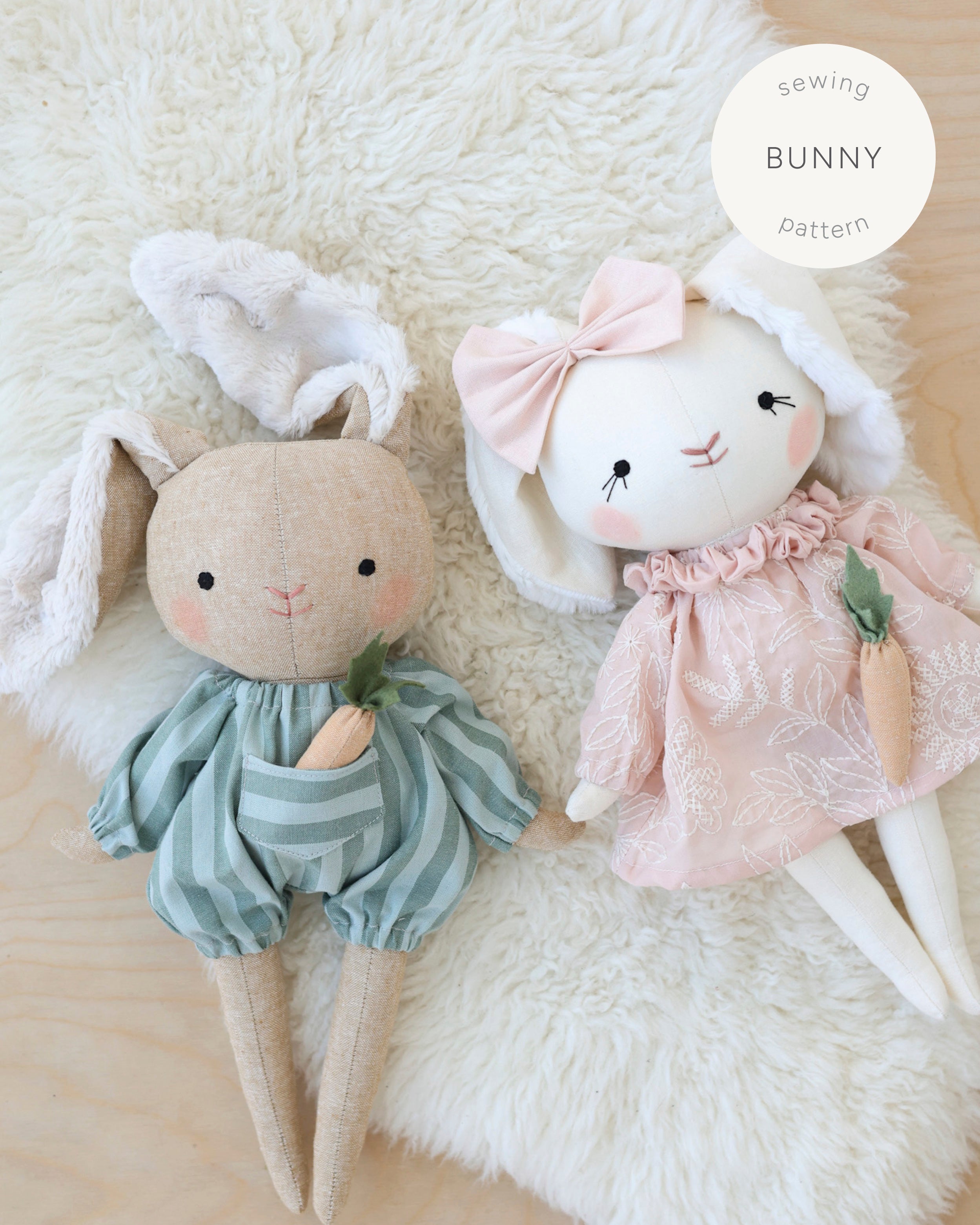 Bunny Doll Stuffed Animal Sewing Pattern