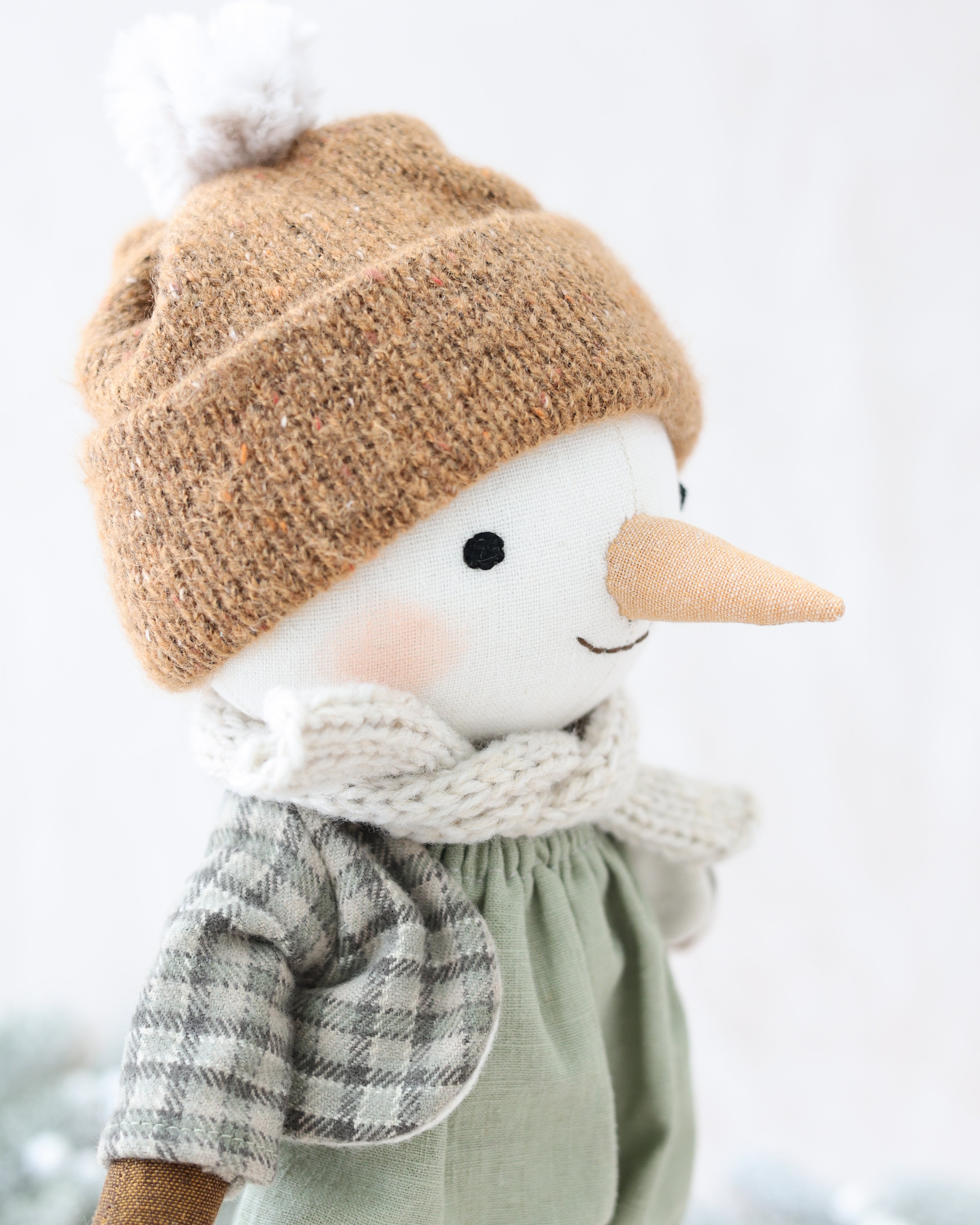 Snowman Plush Green Jumpsuit and Scarf