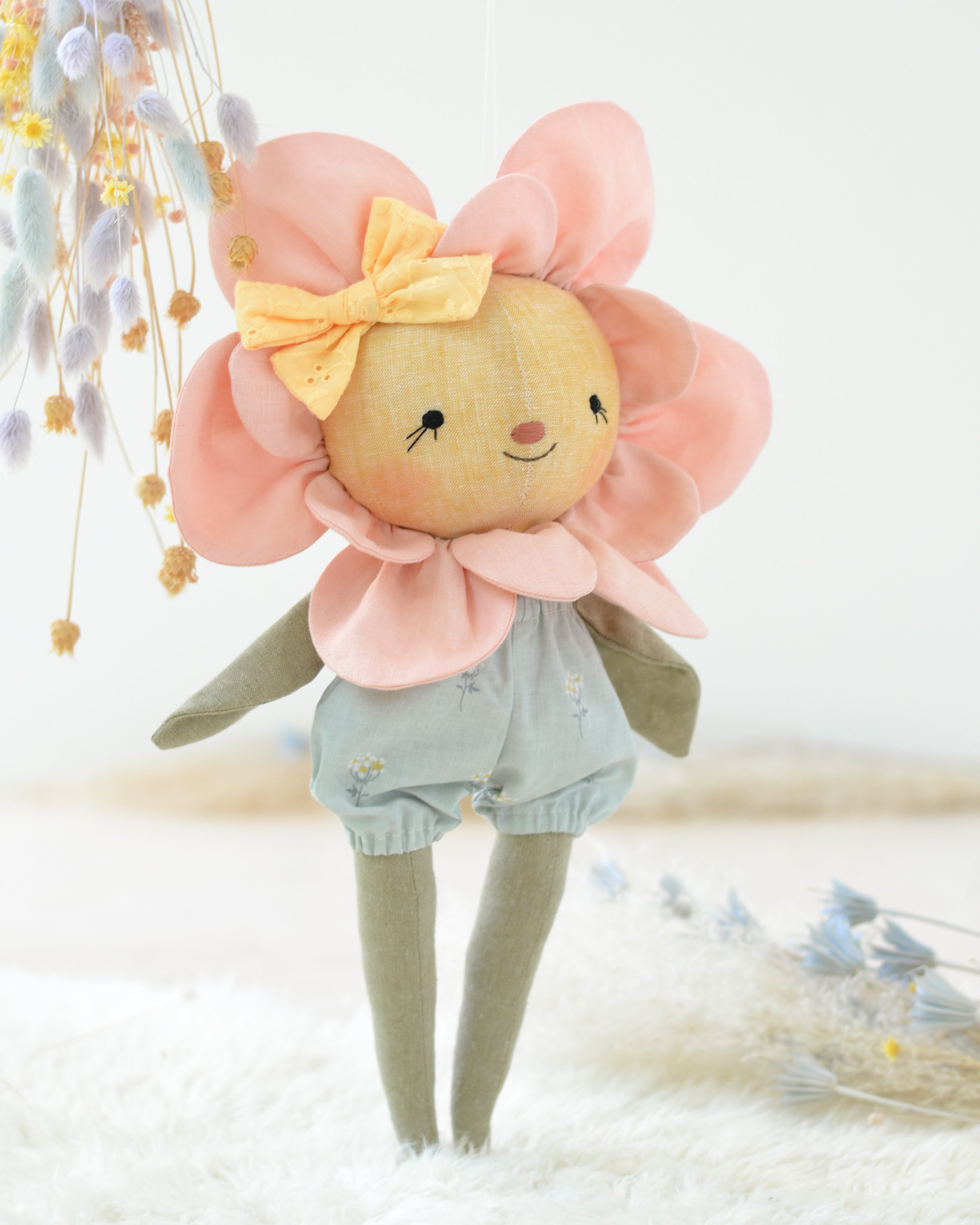 Pink Flower Soft Toy Sage Flower Bloomer