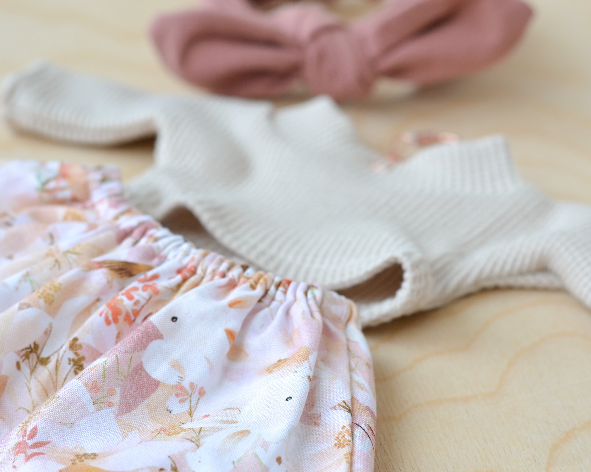 Pink Bunny Skirt Set