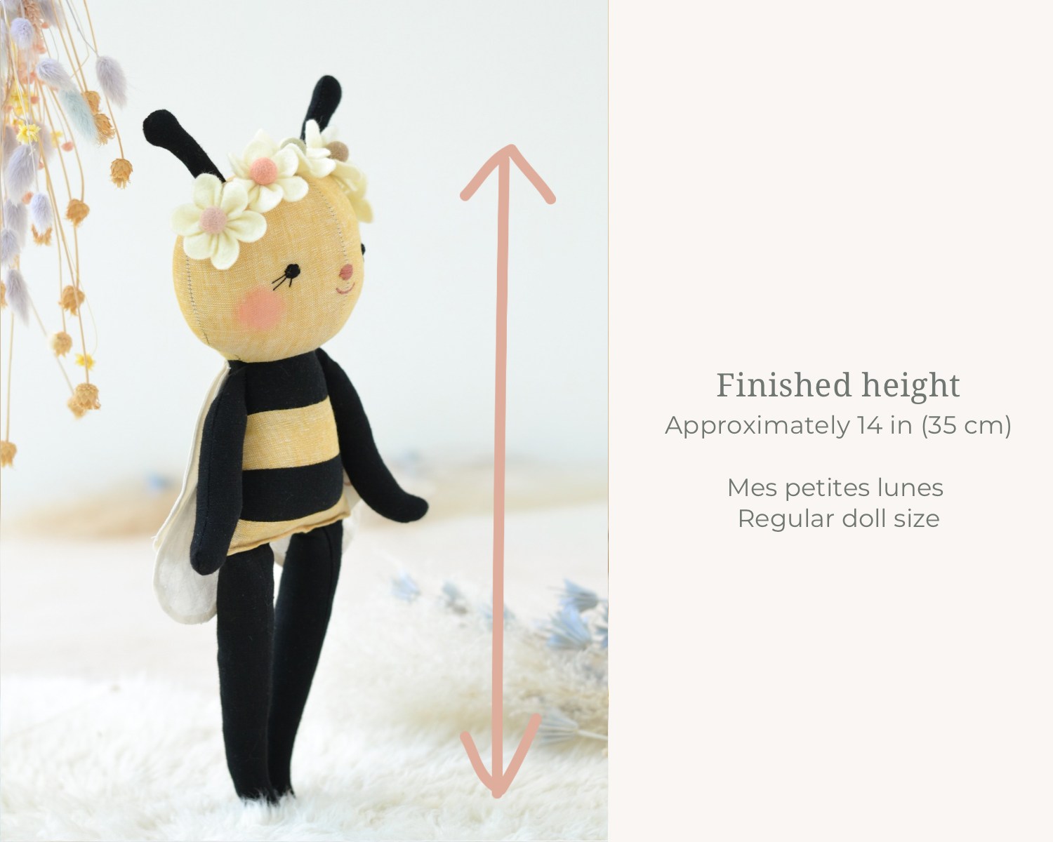 Bee Soft Toy Sewing Pattern – PDF Digital Download