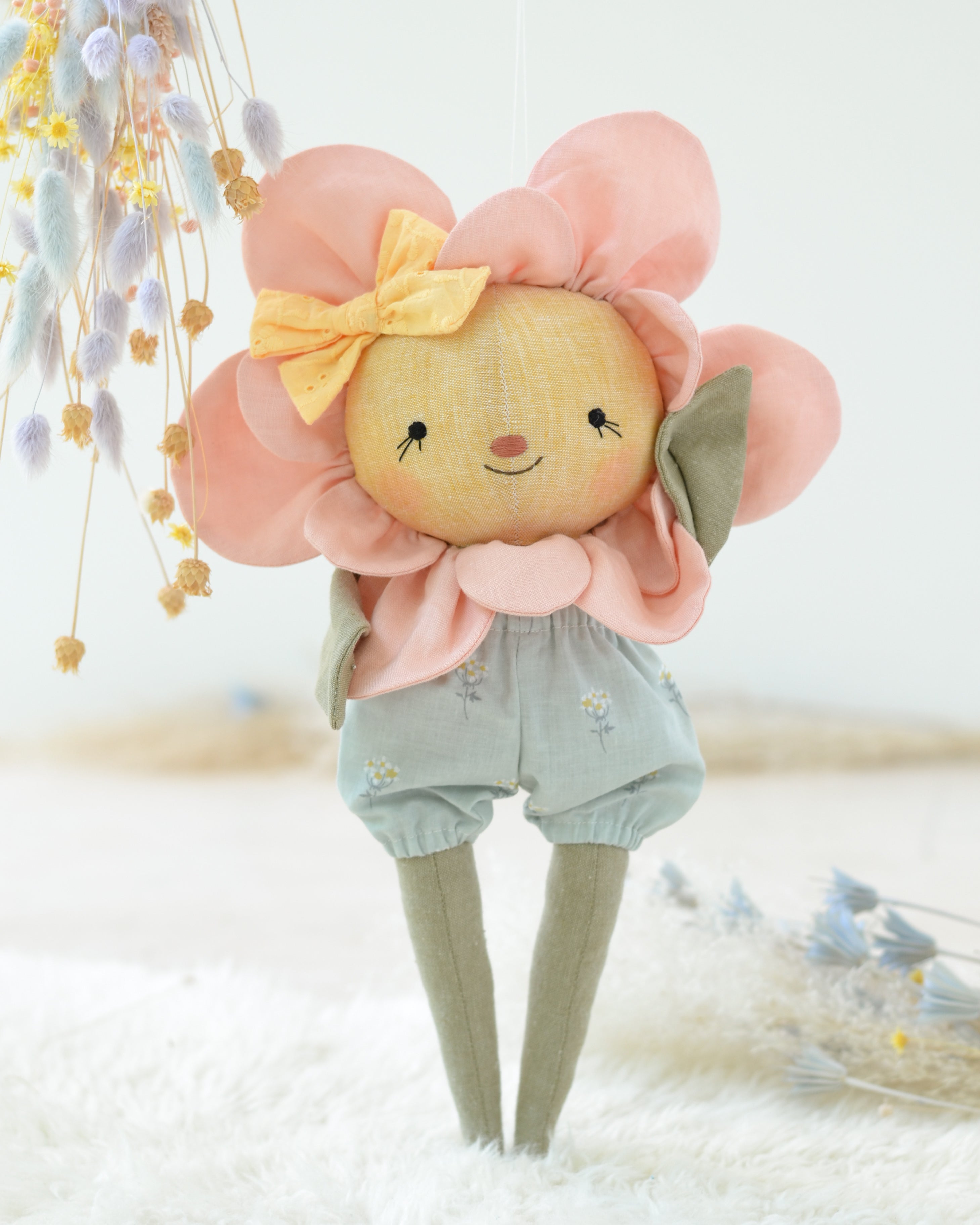 Pink Flower Soft Toy Sage Flower Bloomer