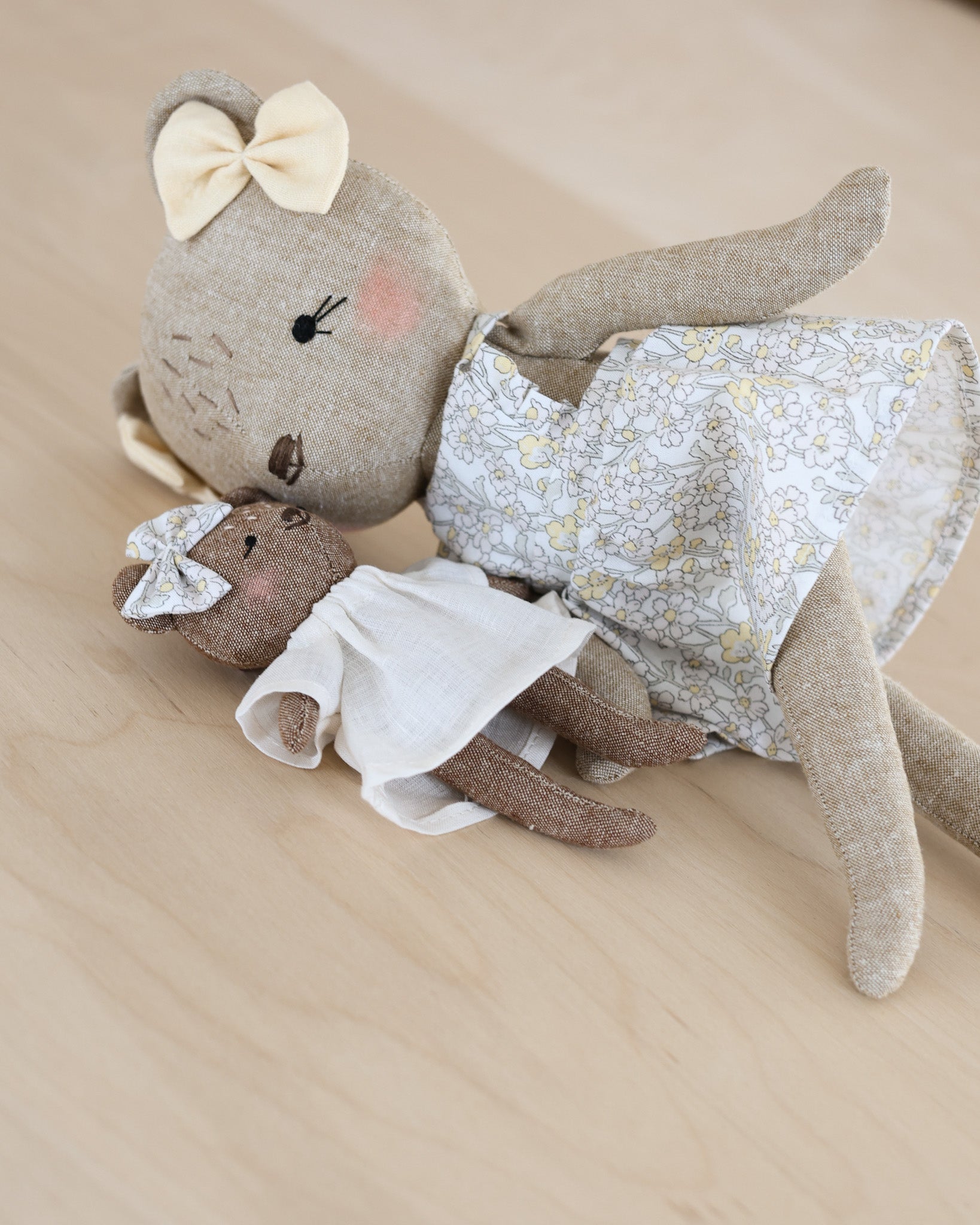 Mama + bebé Conejo Muñeca Juguete Suave