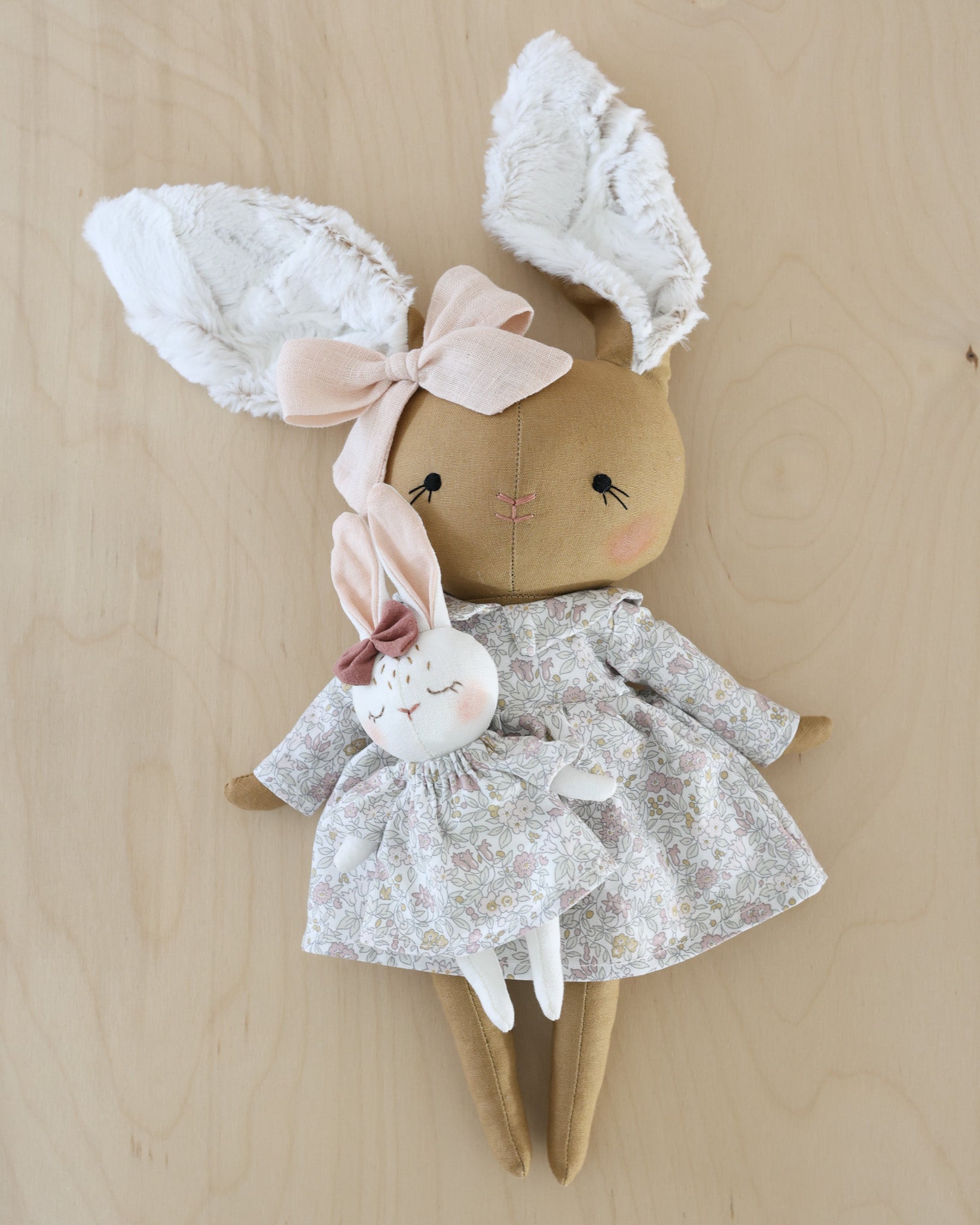 Mama + bebé Conejo Muñeca Juguete Suave