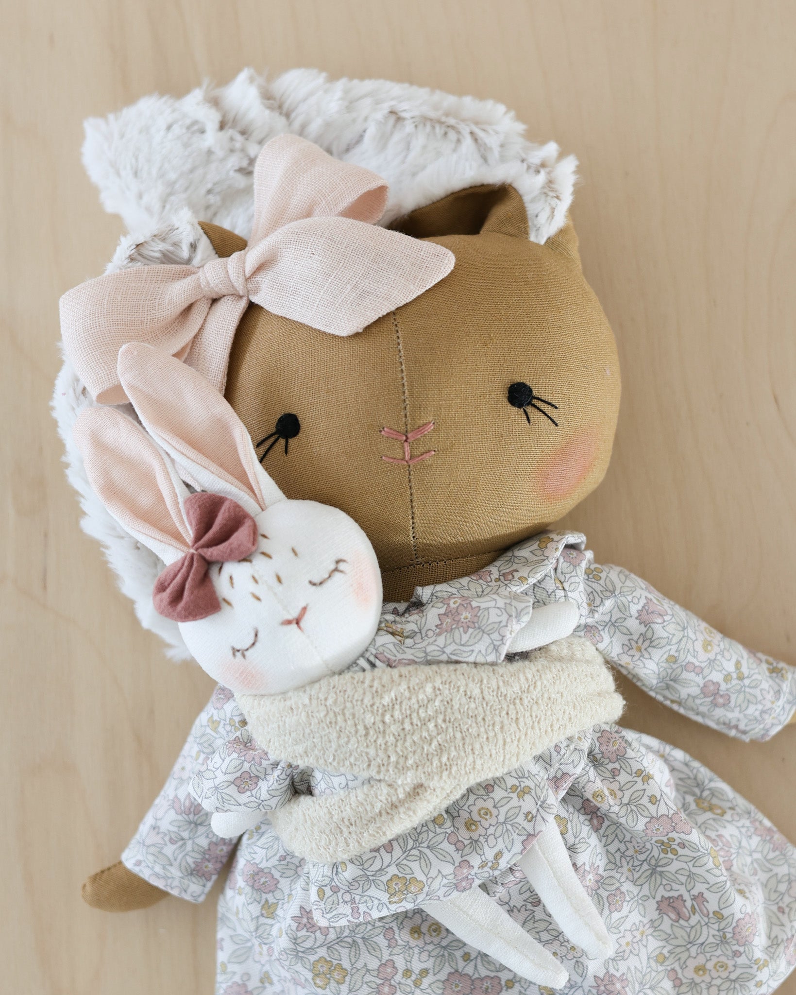 Poupée lapin maman + bébé