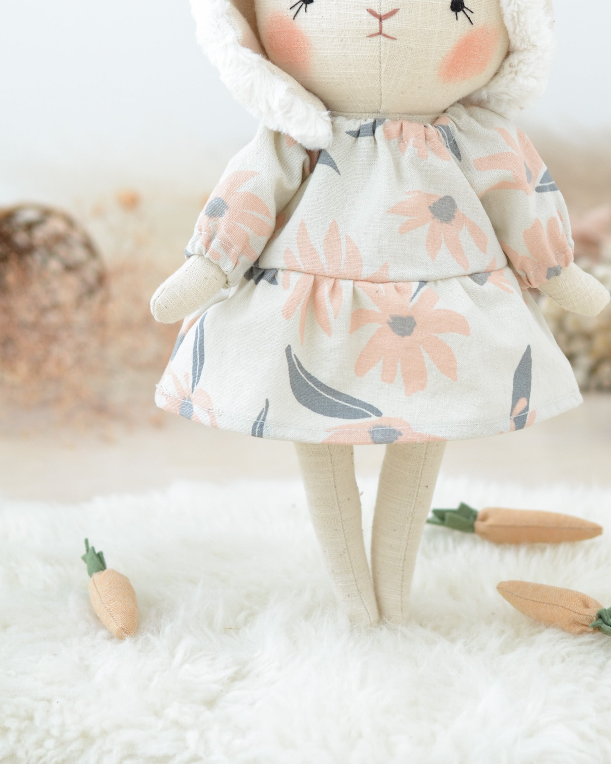 ピーチフローラルドレス