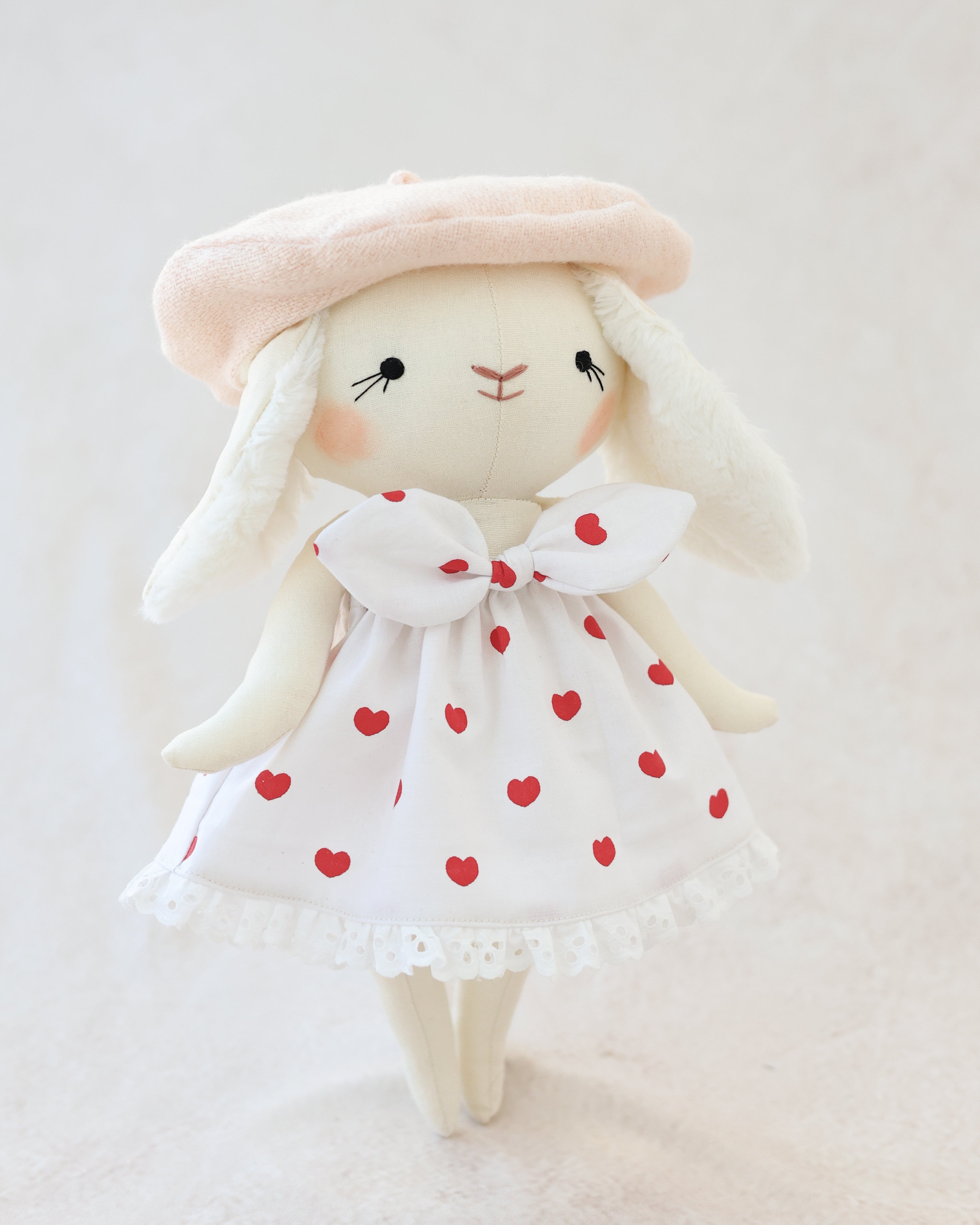 Bunny Soft Toy Jeanne Heart Print Skirt