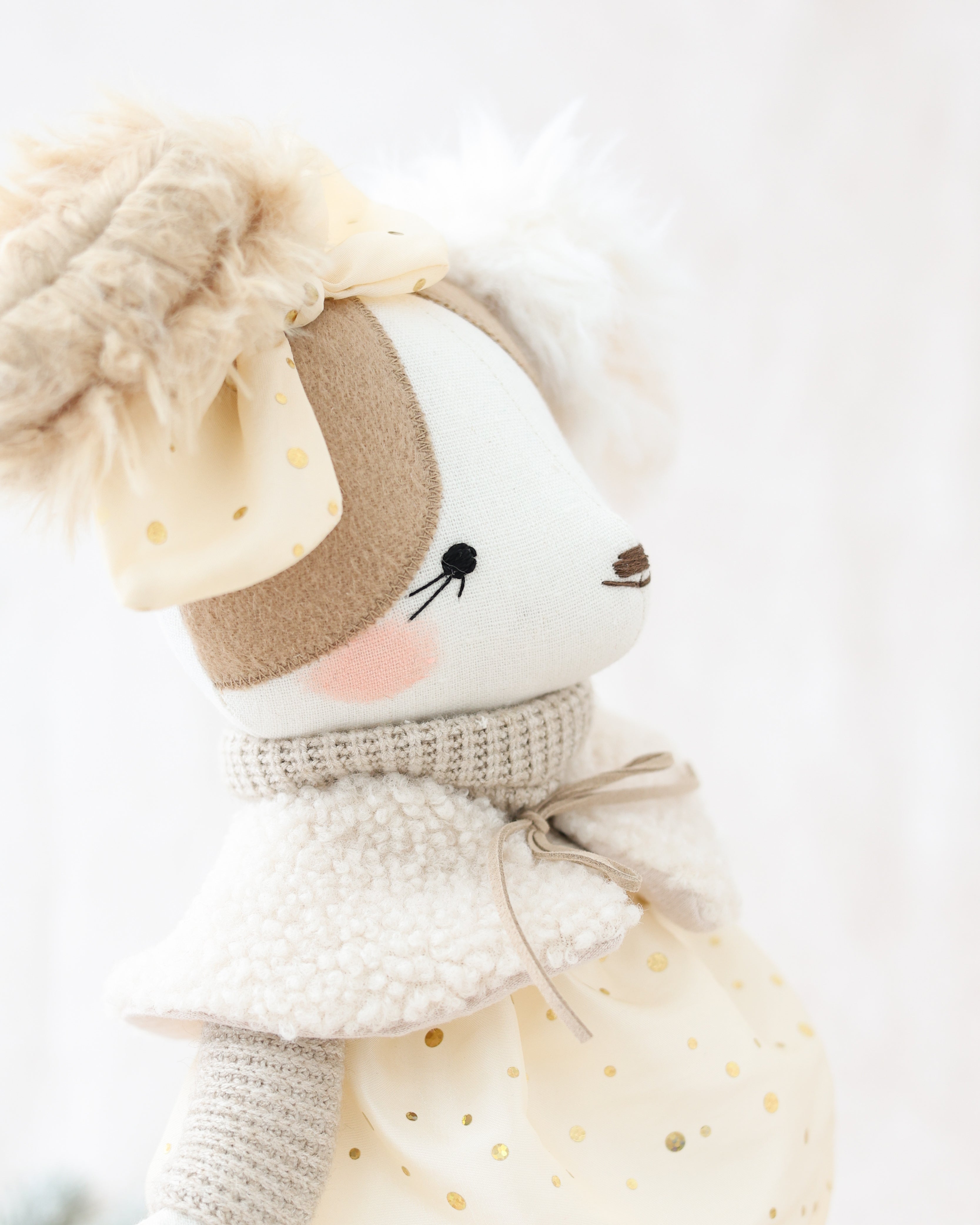 Dog Doll Glitter Skirt and Knot Bow