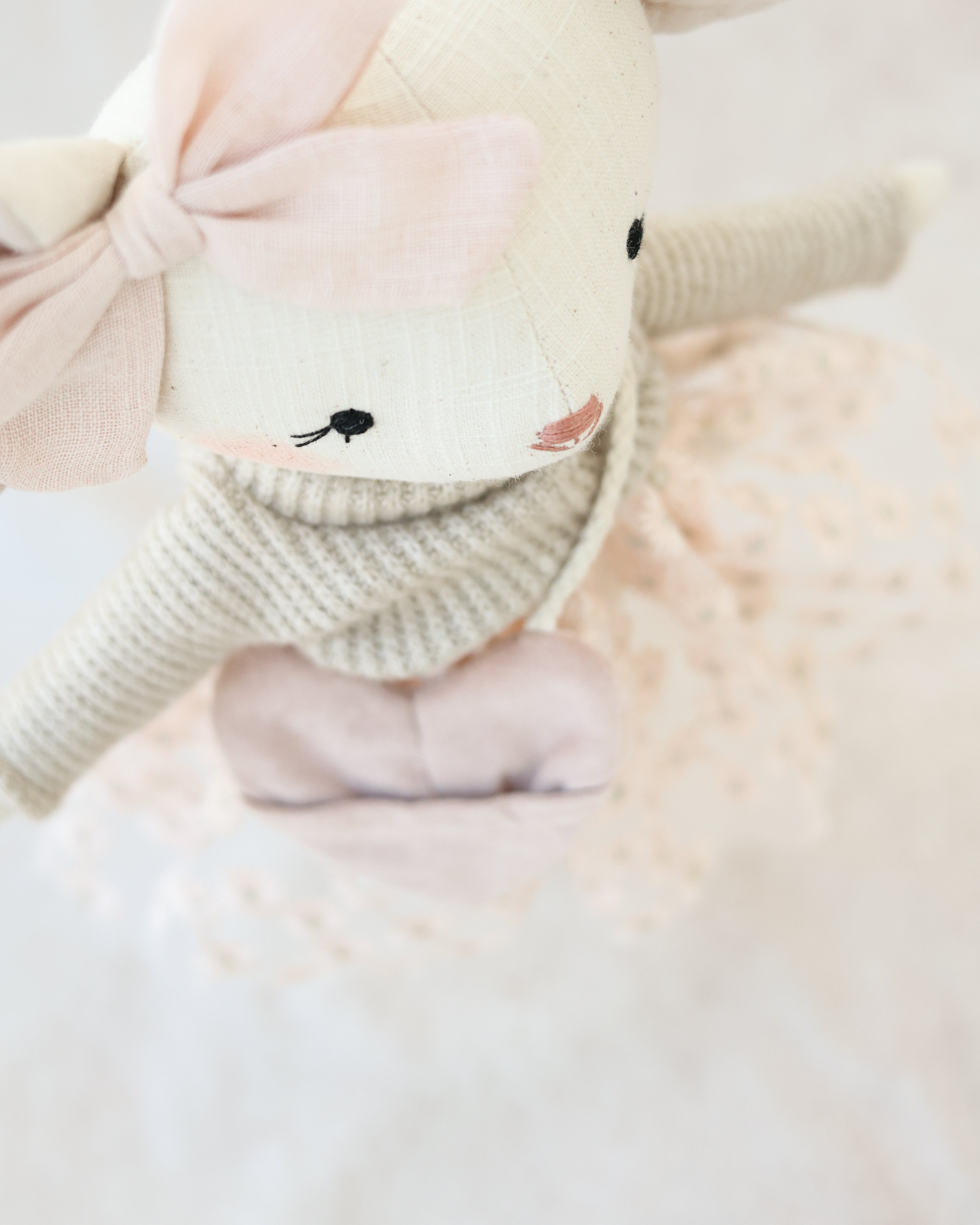 Laure · Mouse Doll · Pink Floral Embroidered Skirt
