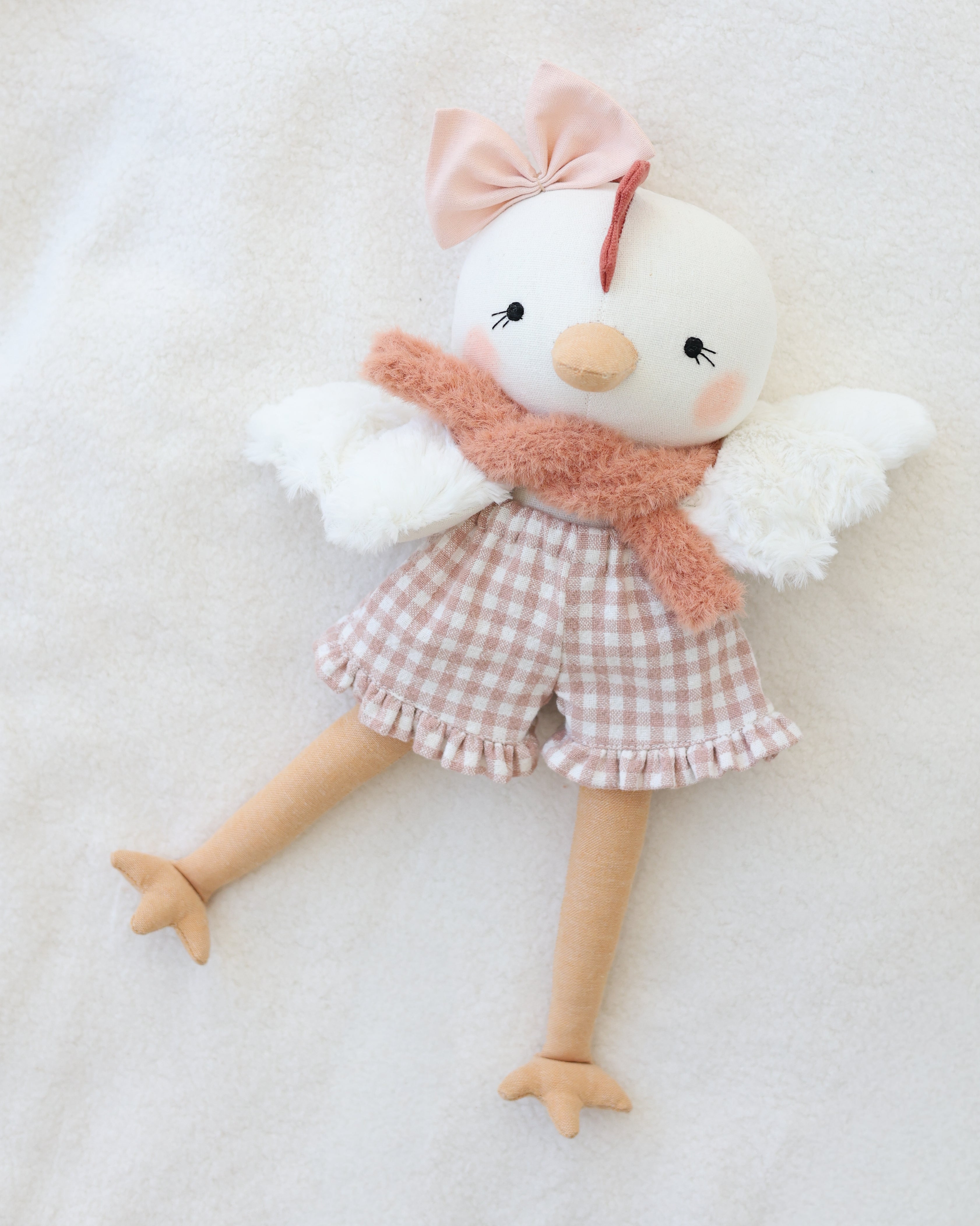 Clarence · Chicken Doll · Red Checked Overalls