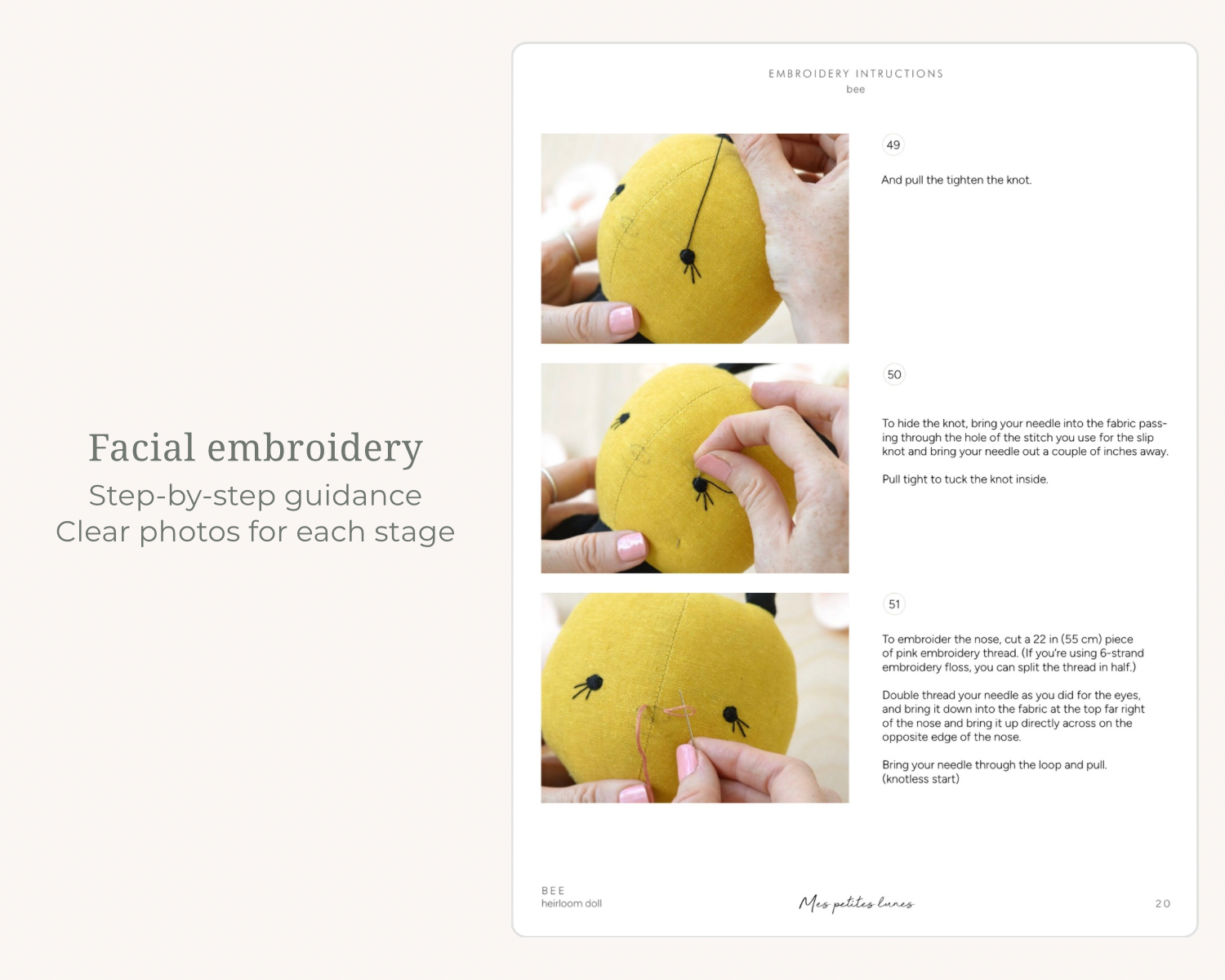 Bee Soft Toy Sewing Pattern – PDF Digital Download