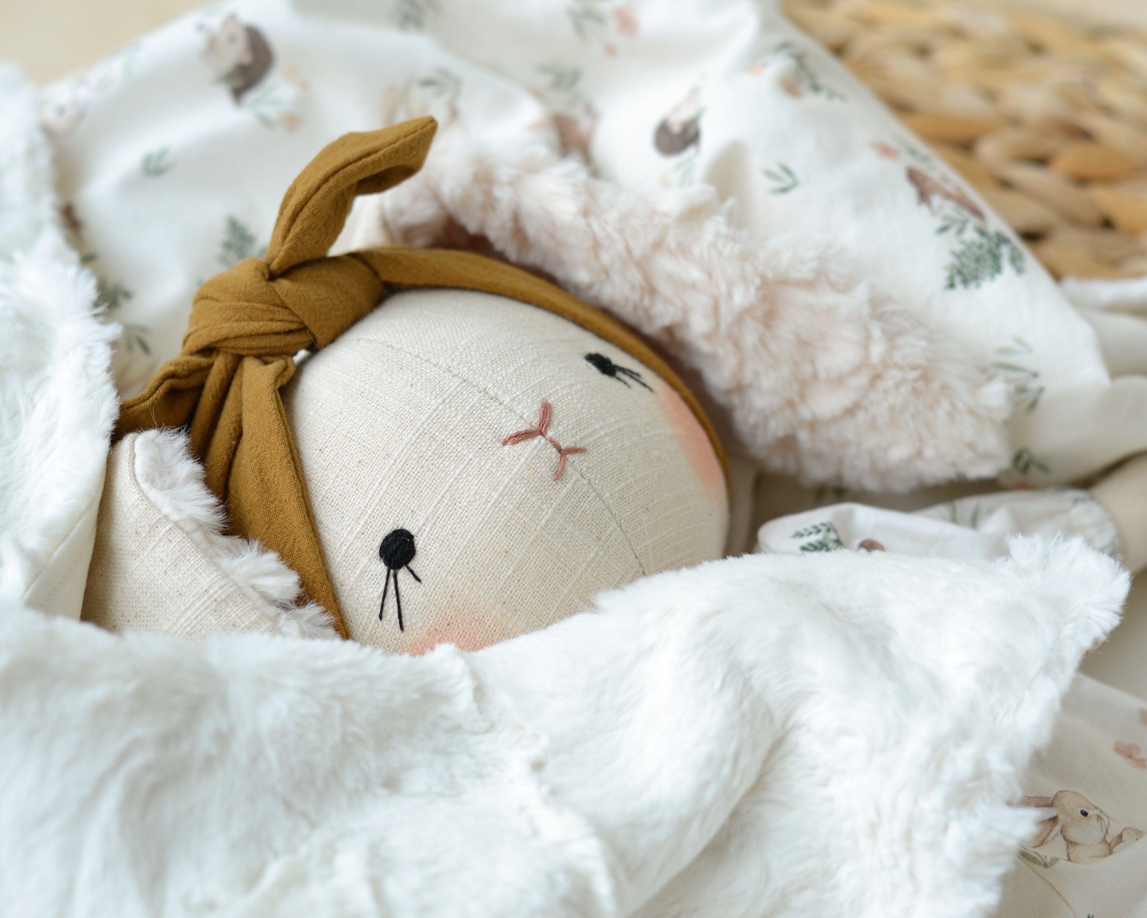 Bunny Soft Toy and Blanket set White Forest