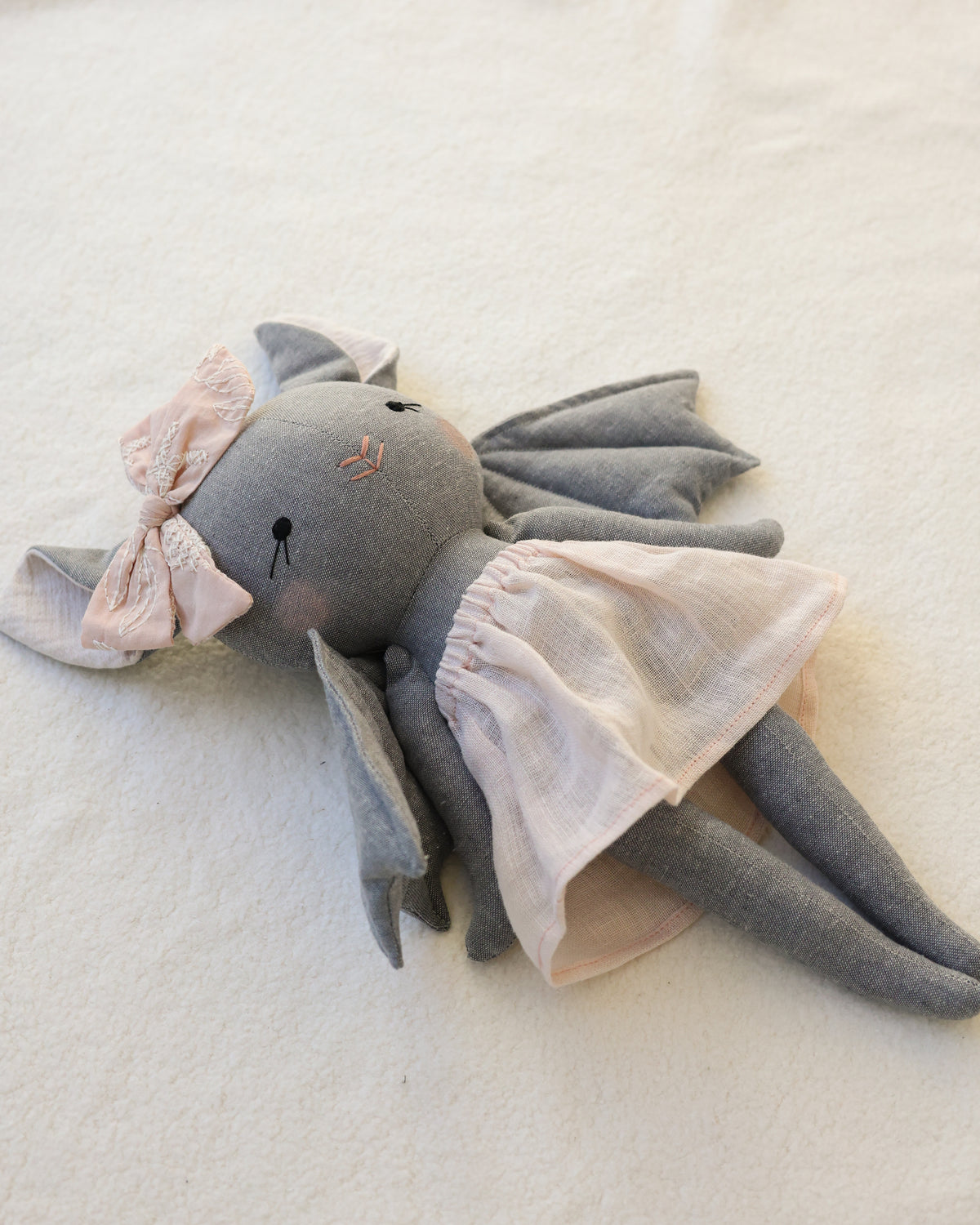 Bat Doll · Pink Linen Skirt