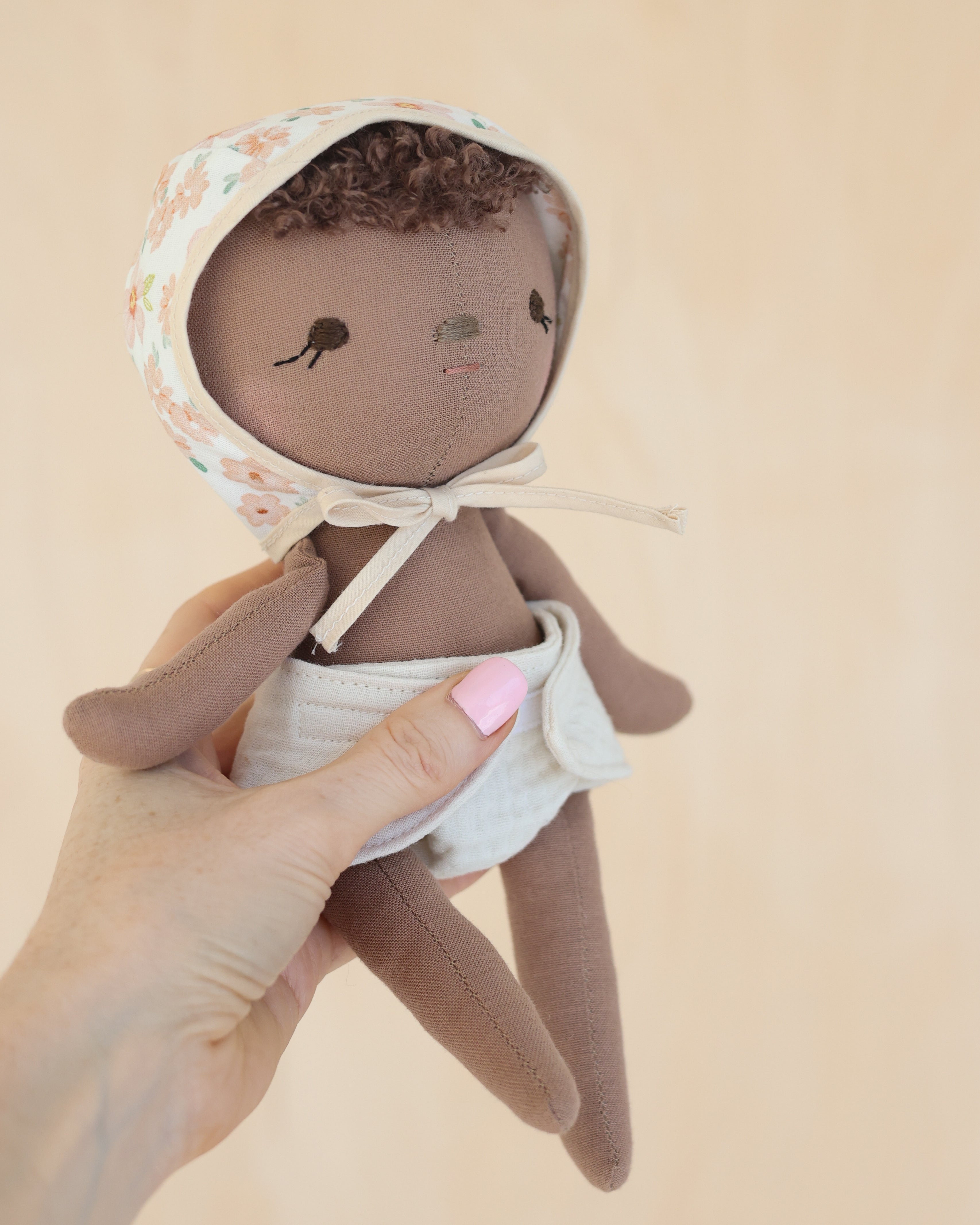 Baby Doll · Floral Bonnet & Diaper