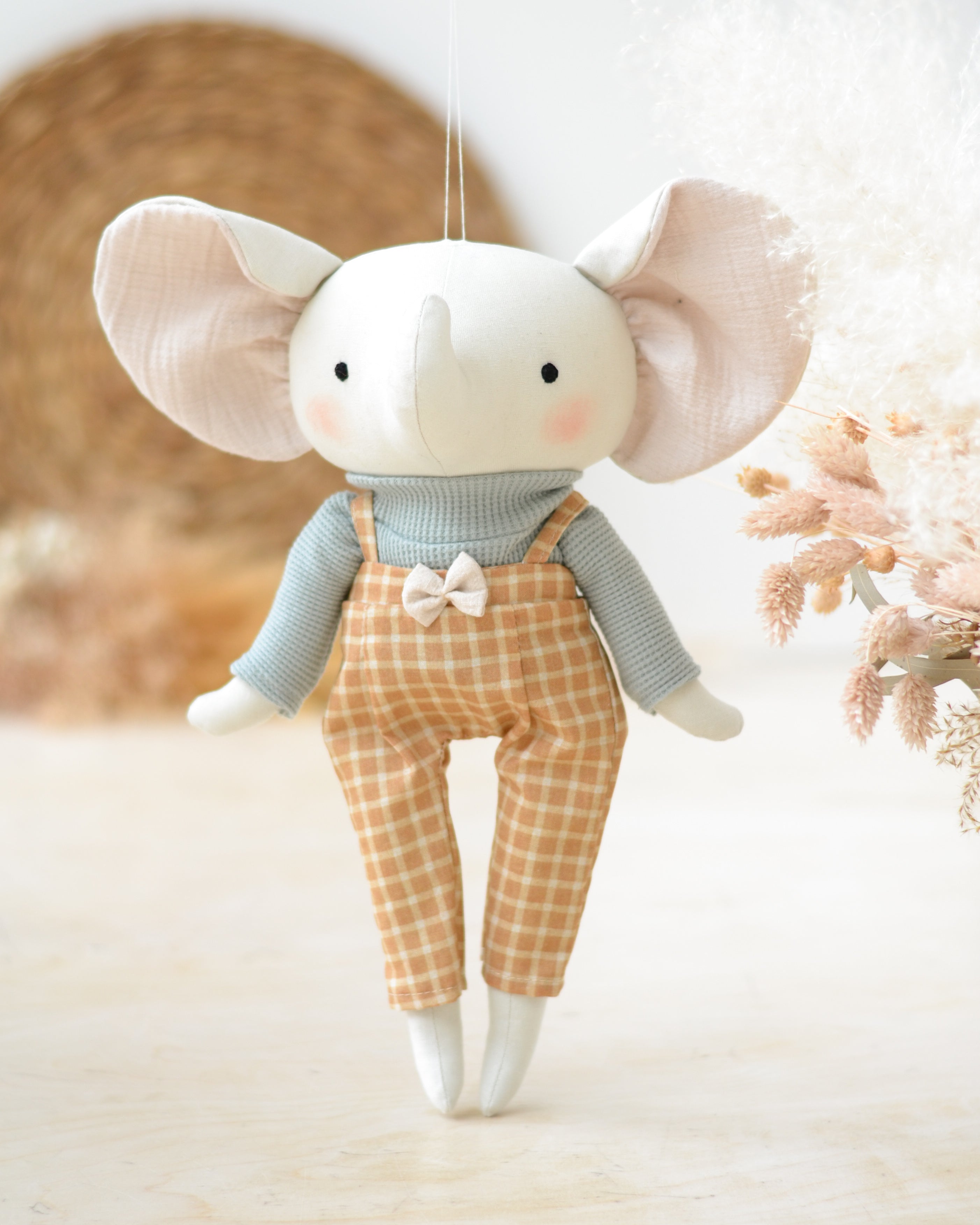 Soft Toy Elephant Henri jumpsuit