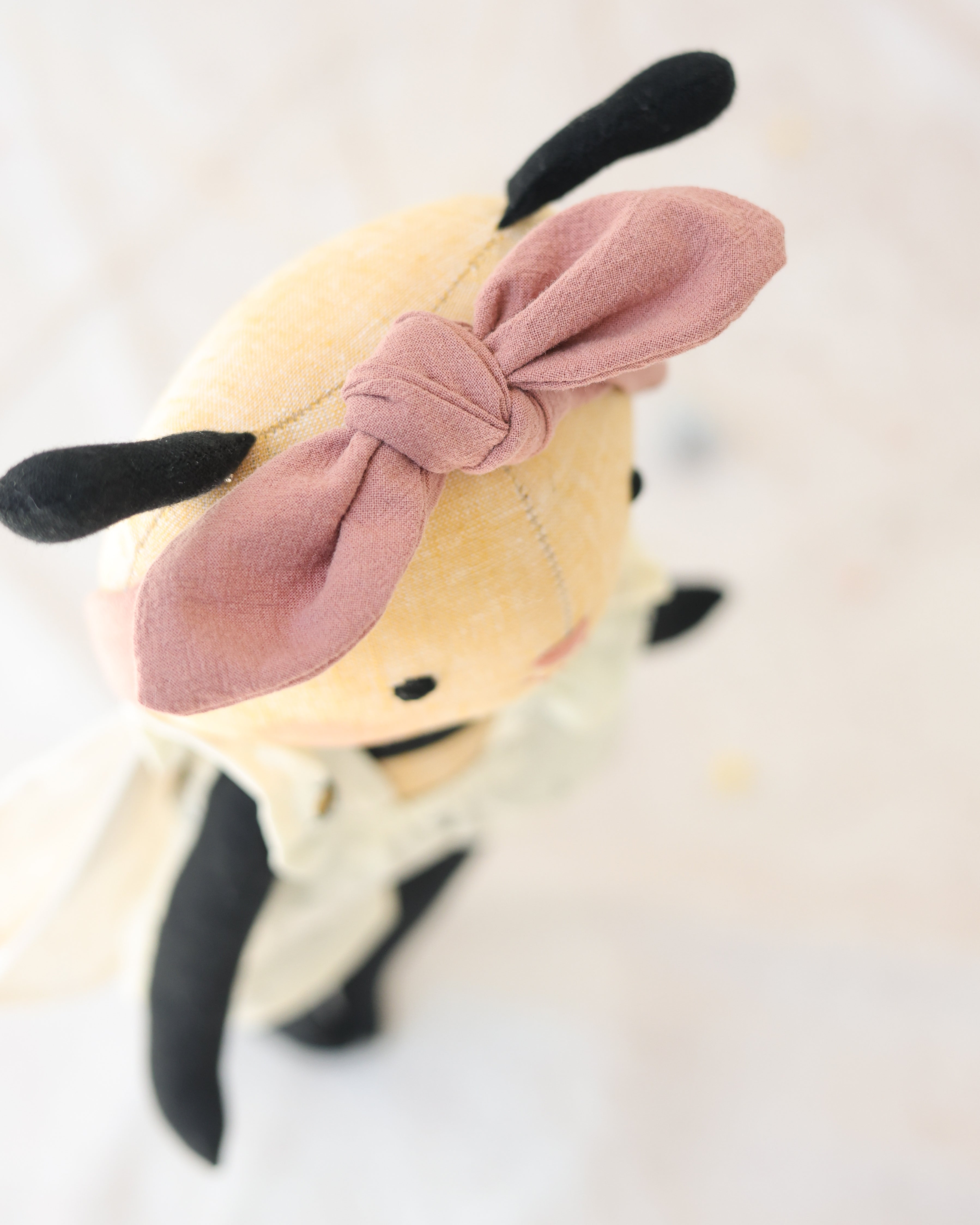 Bee Soft Toy with Overalls and Headband