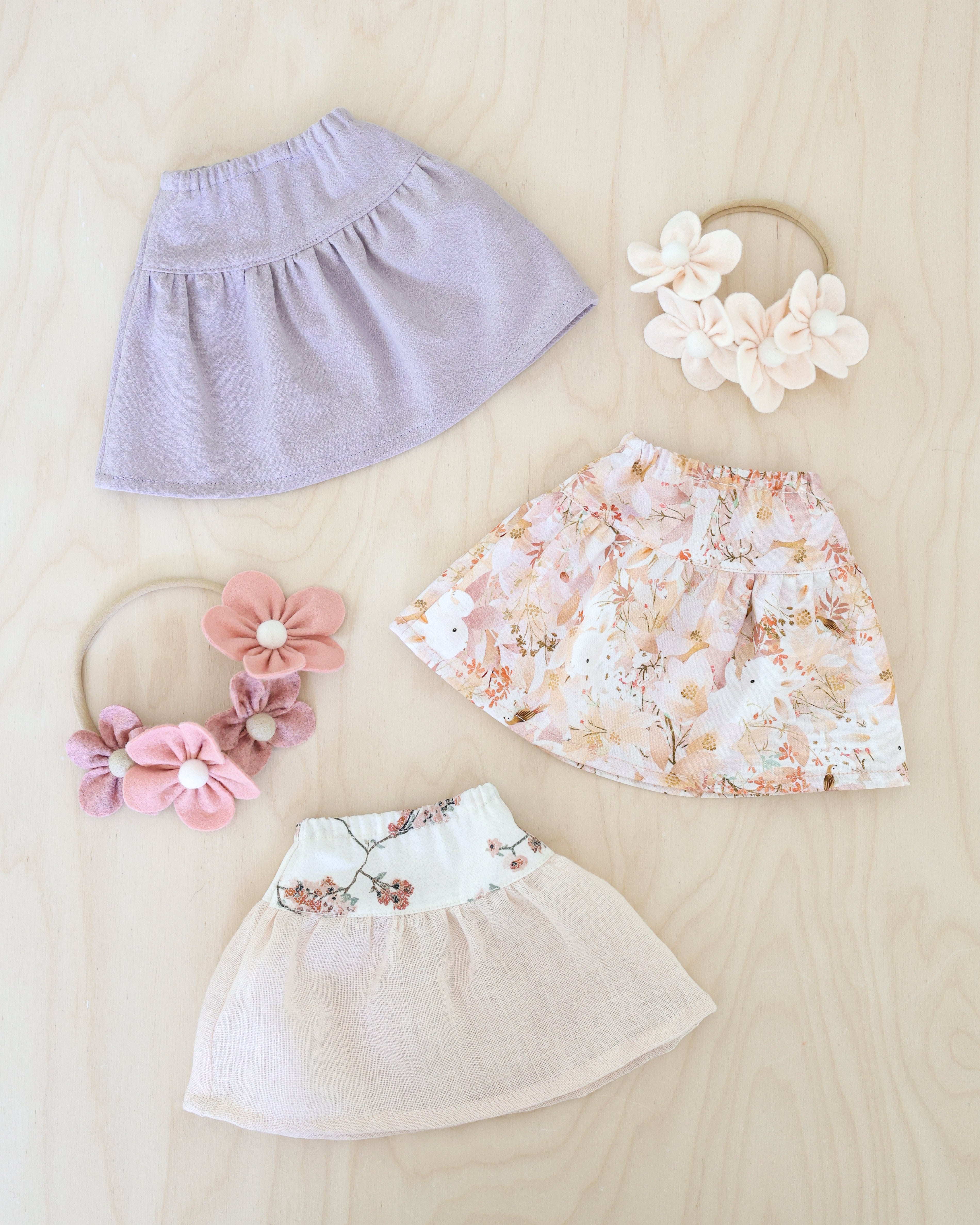 Sewing Pattern - Ruffle skirt + Flower crown