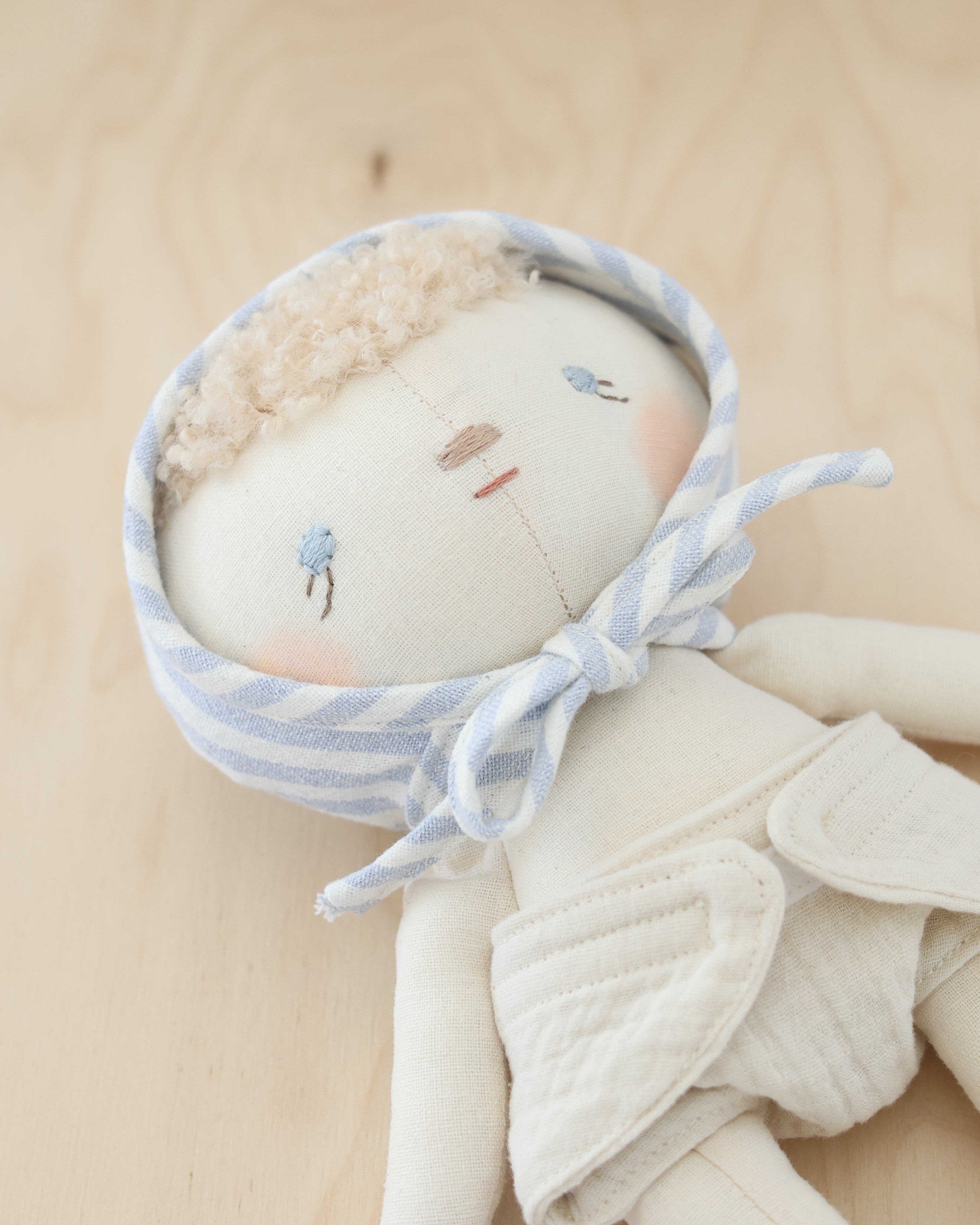 Baby Doll · Striped Bonnet & Diaper