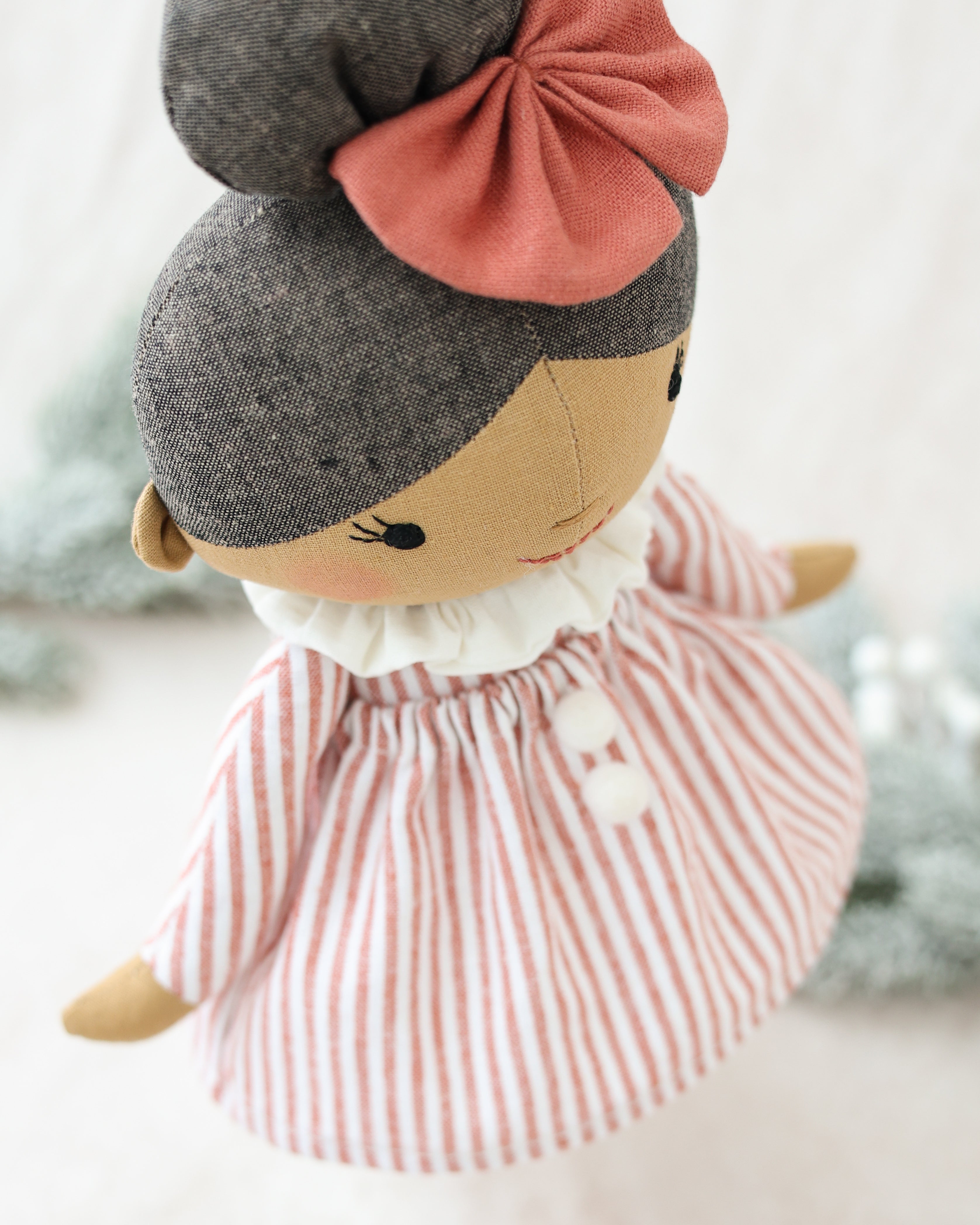 Classic Doll Christmas Elf in Red Dress