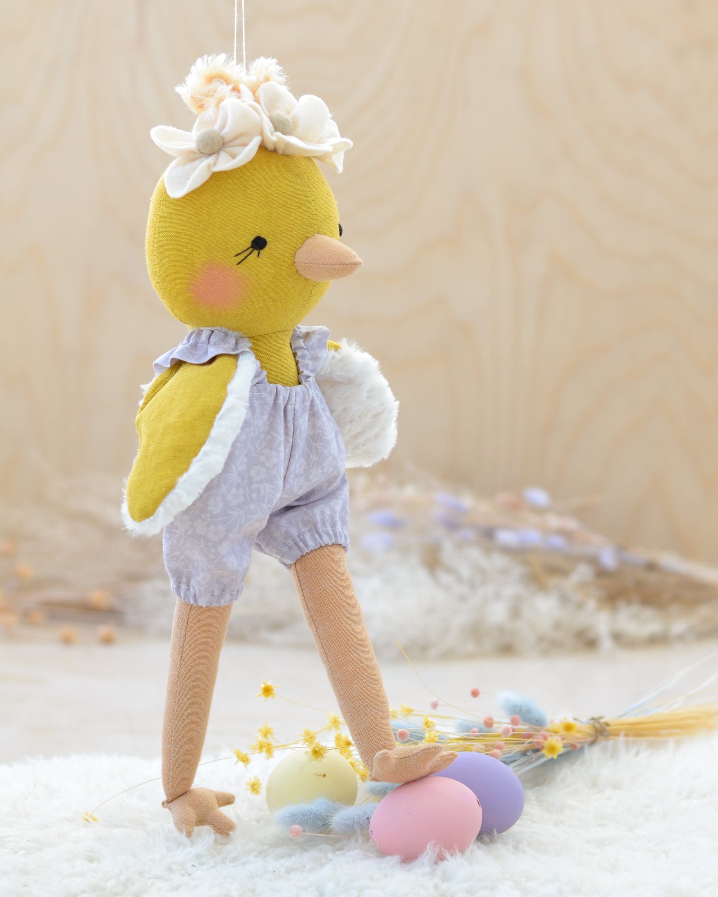 Chick Doll with felt flowers
