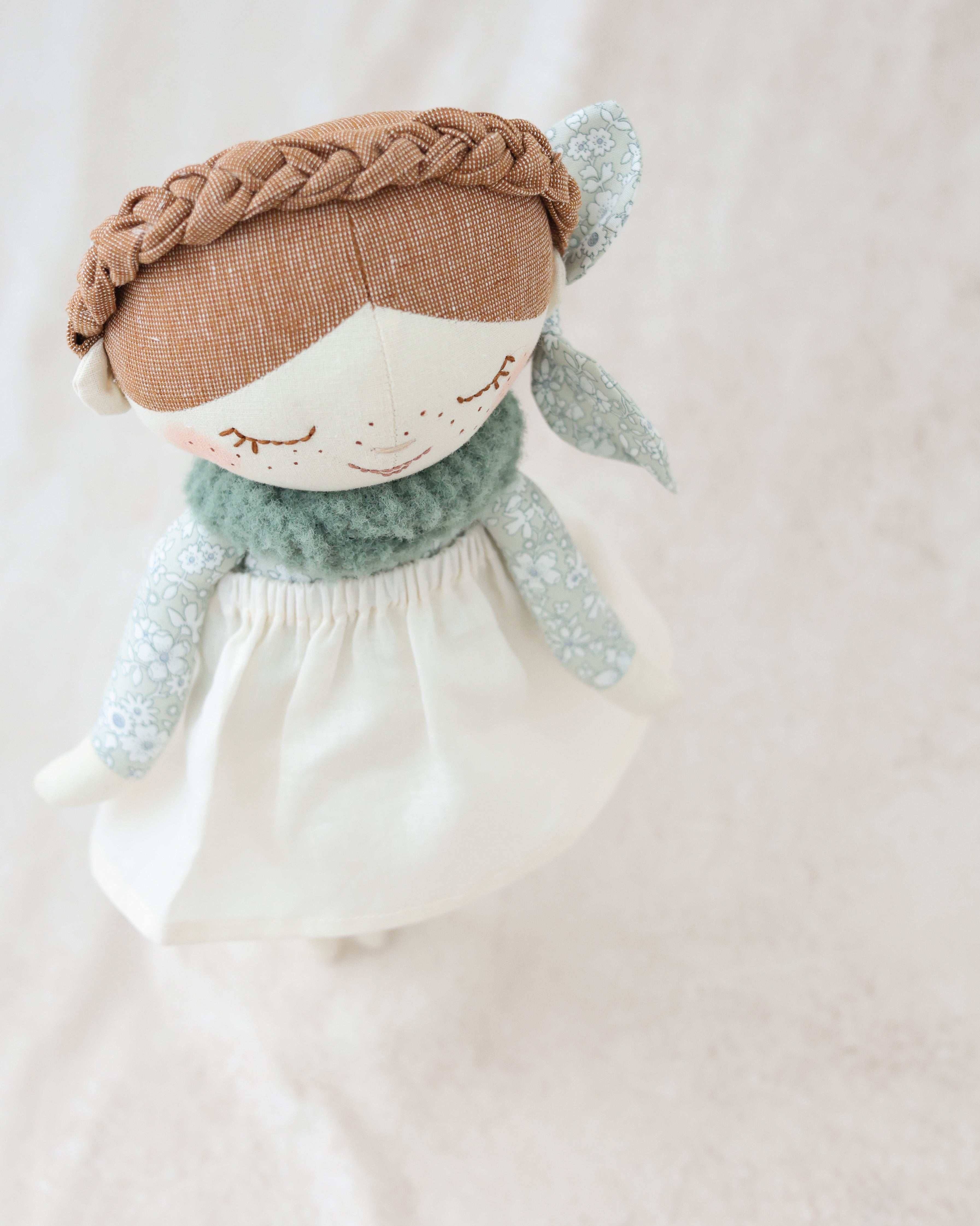 Classic Doll Braid Crown and Sage Scarf